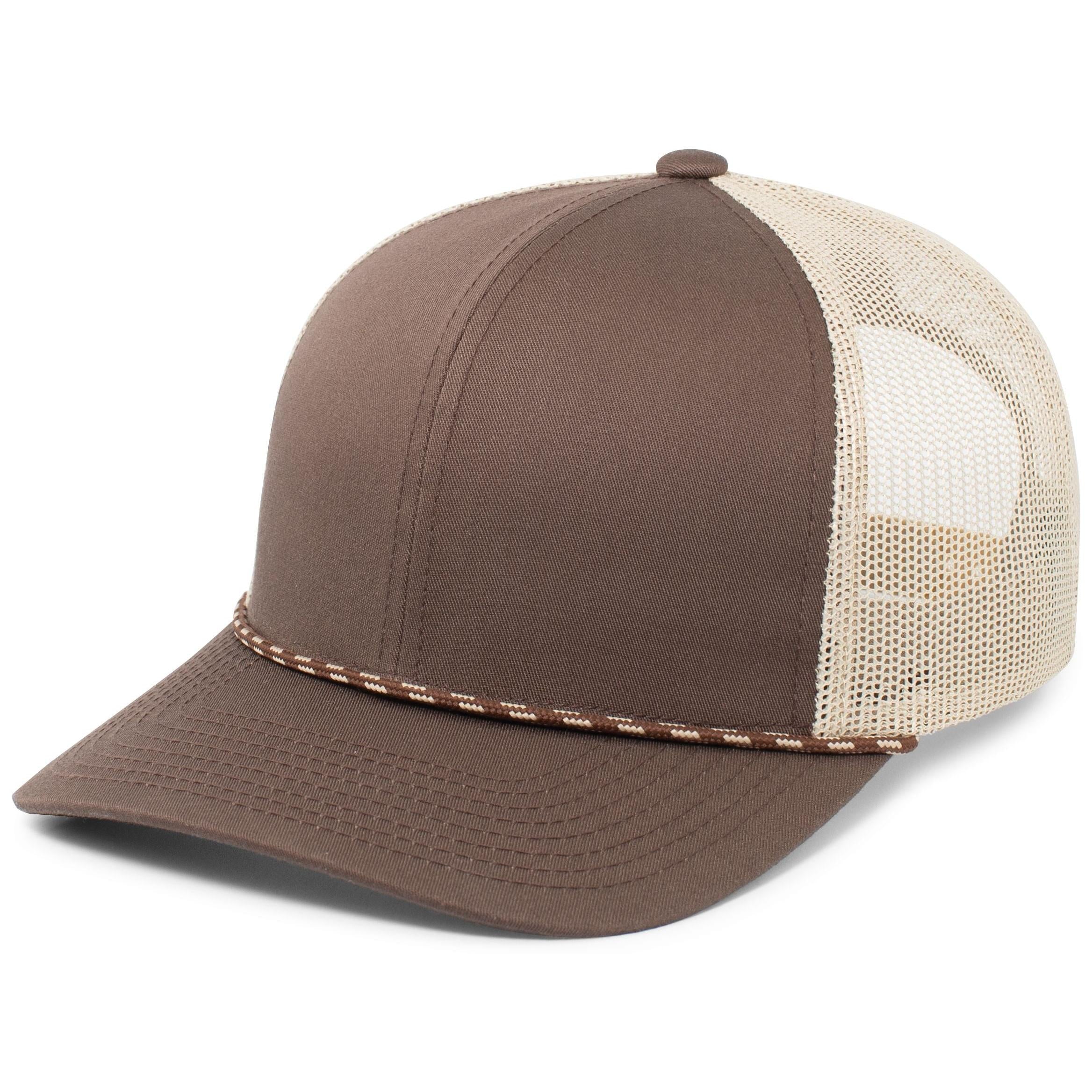 Trucker Snapback Braid Cap - OS - BROWN/KHAKI/BROWN
