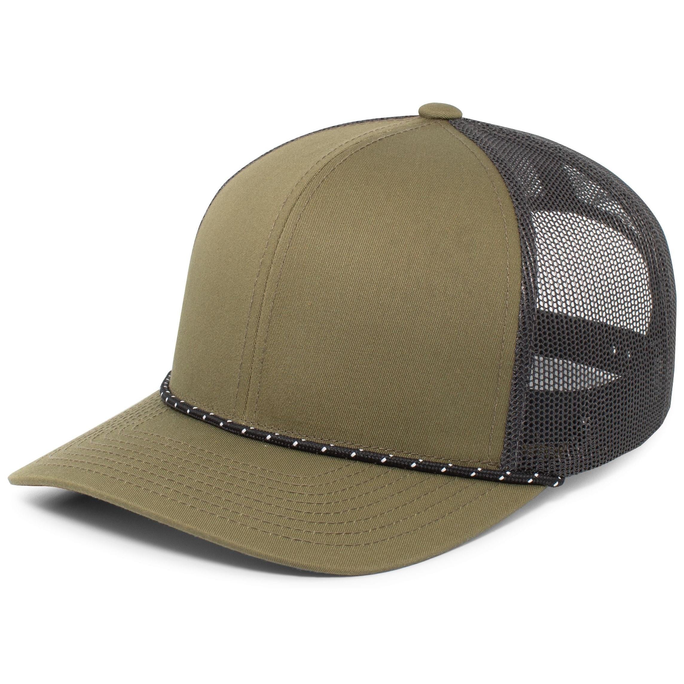 Trucker Snapback Braid Cap - OS - MOSS GREEN/LT CHARCOAL/MOSS GREEN