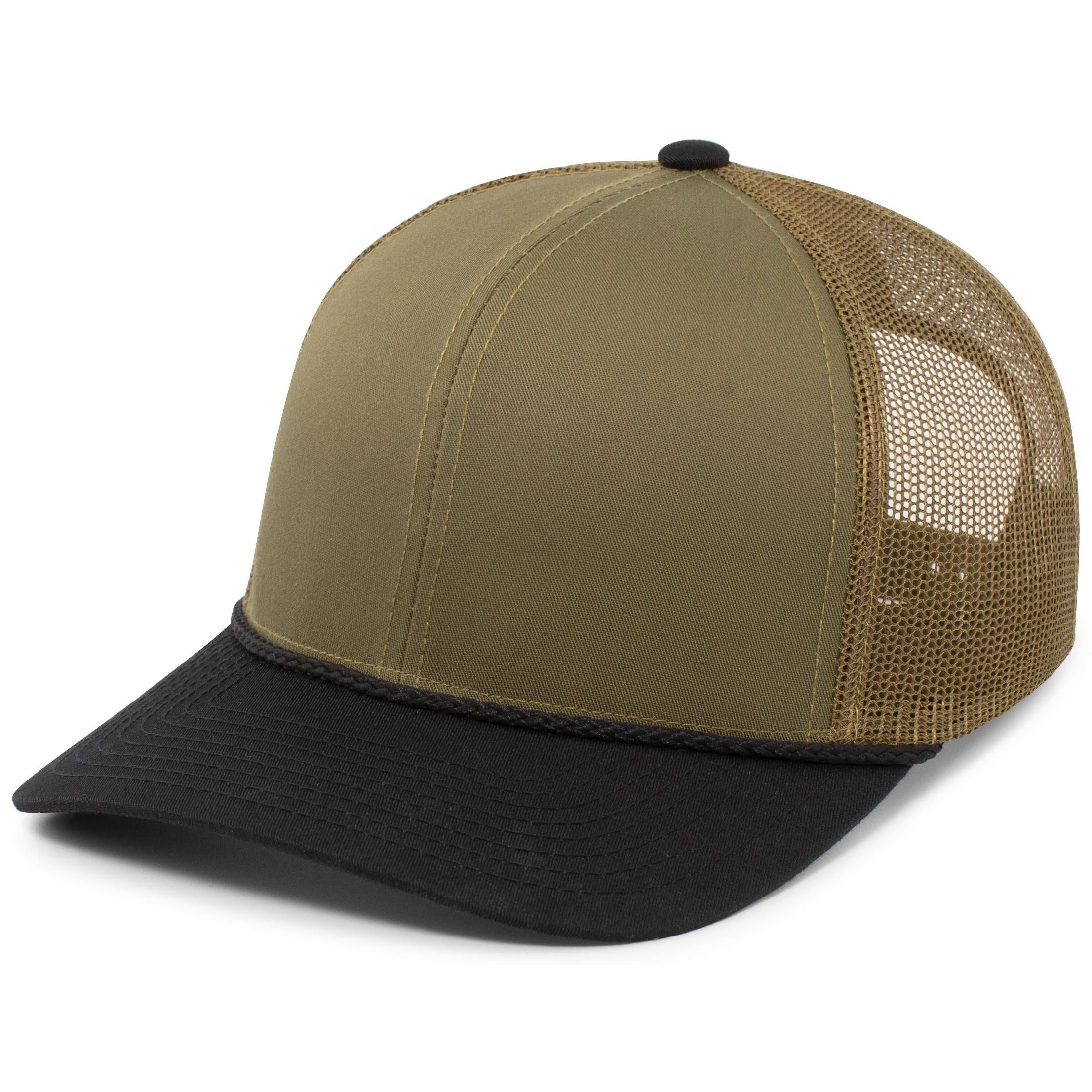 Trucker Snapback Braid Cap - OS - MOSS GREEN/BLACK
