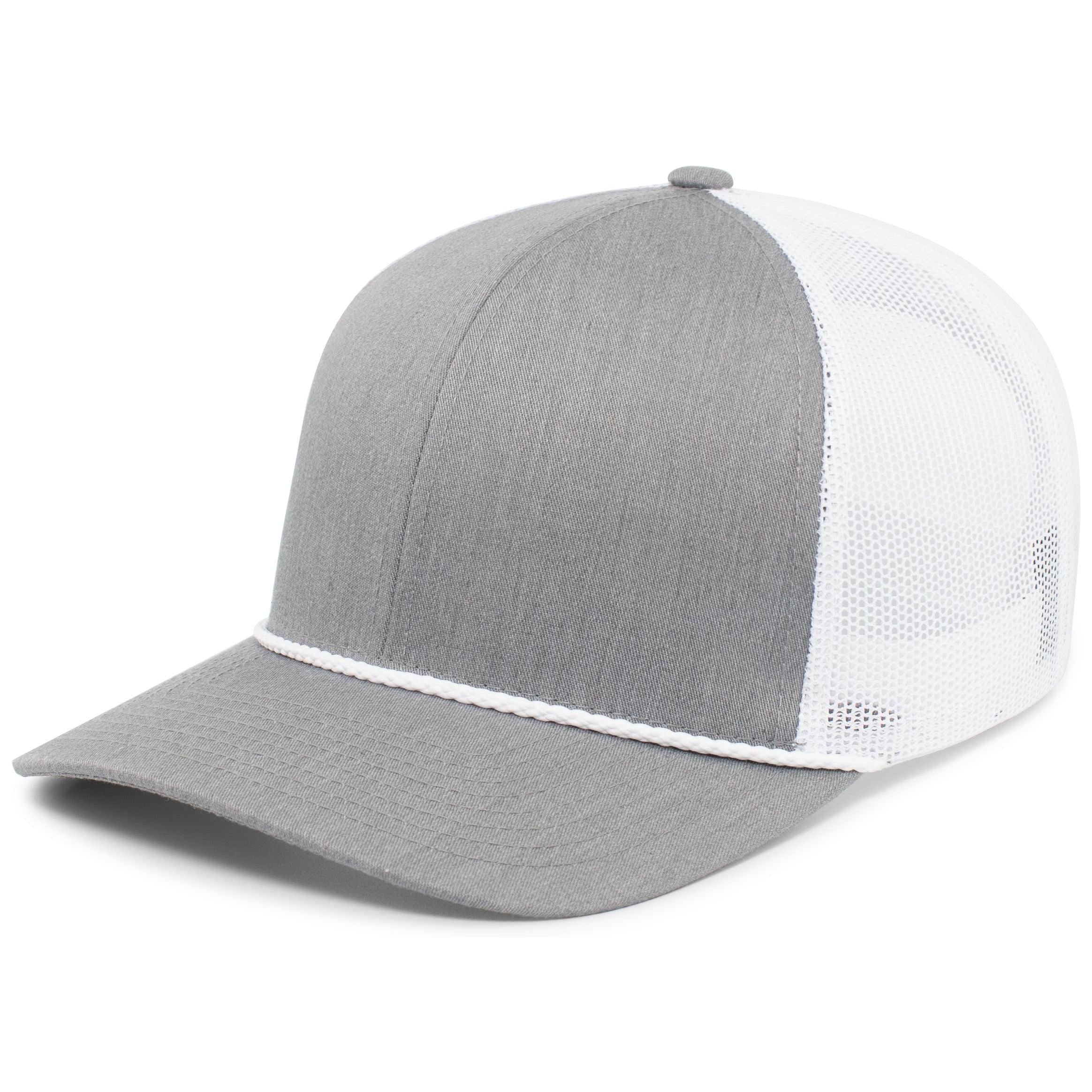 Trucker Snapback Braid Cap - OS - HEATHER GREY/WHITE/HEATHER GREY