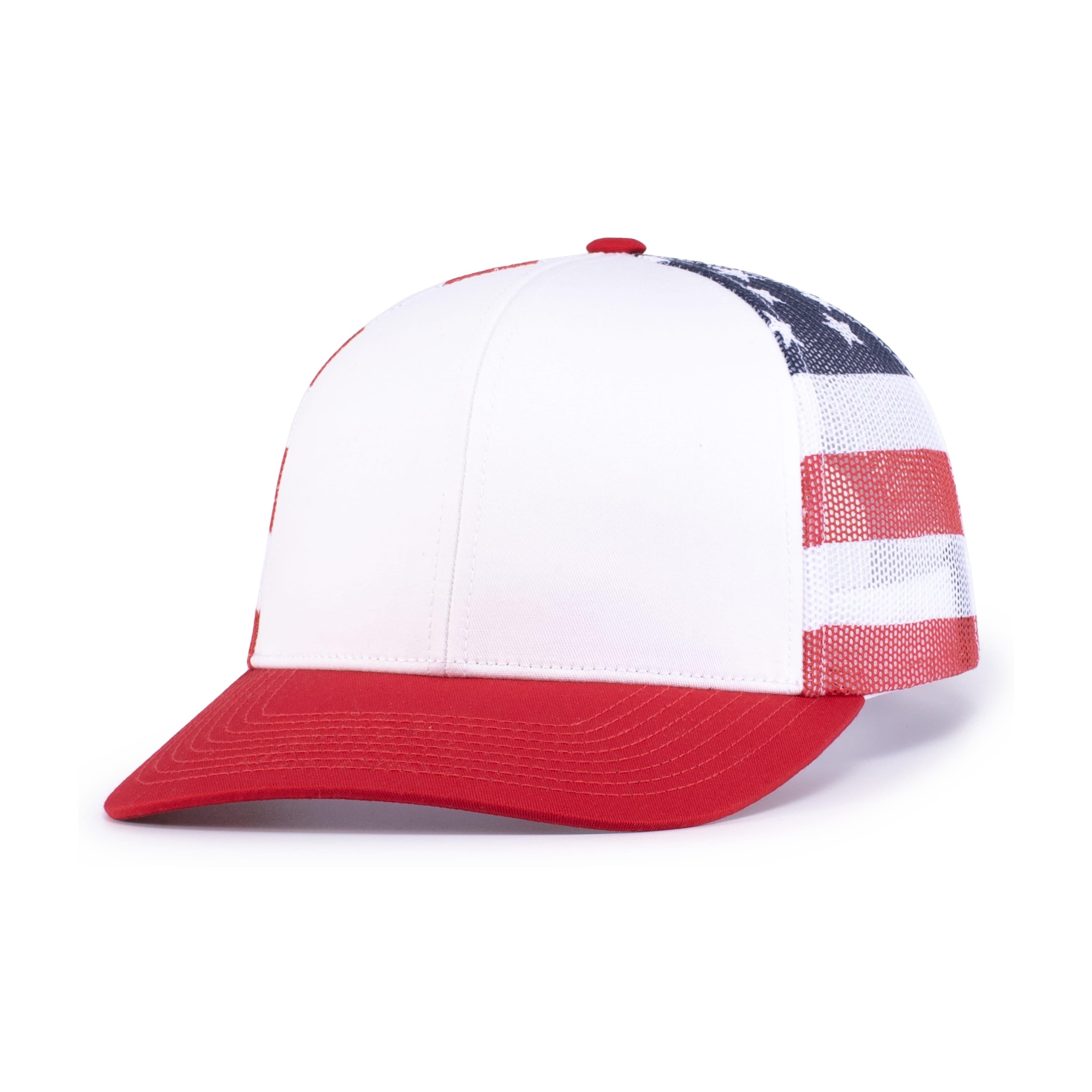 PRINTED TRUCKER CAP - OS - WHITE/USA/RED