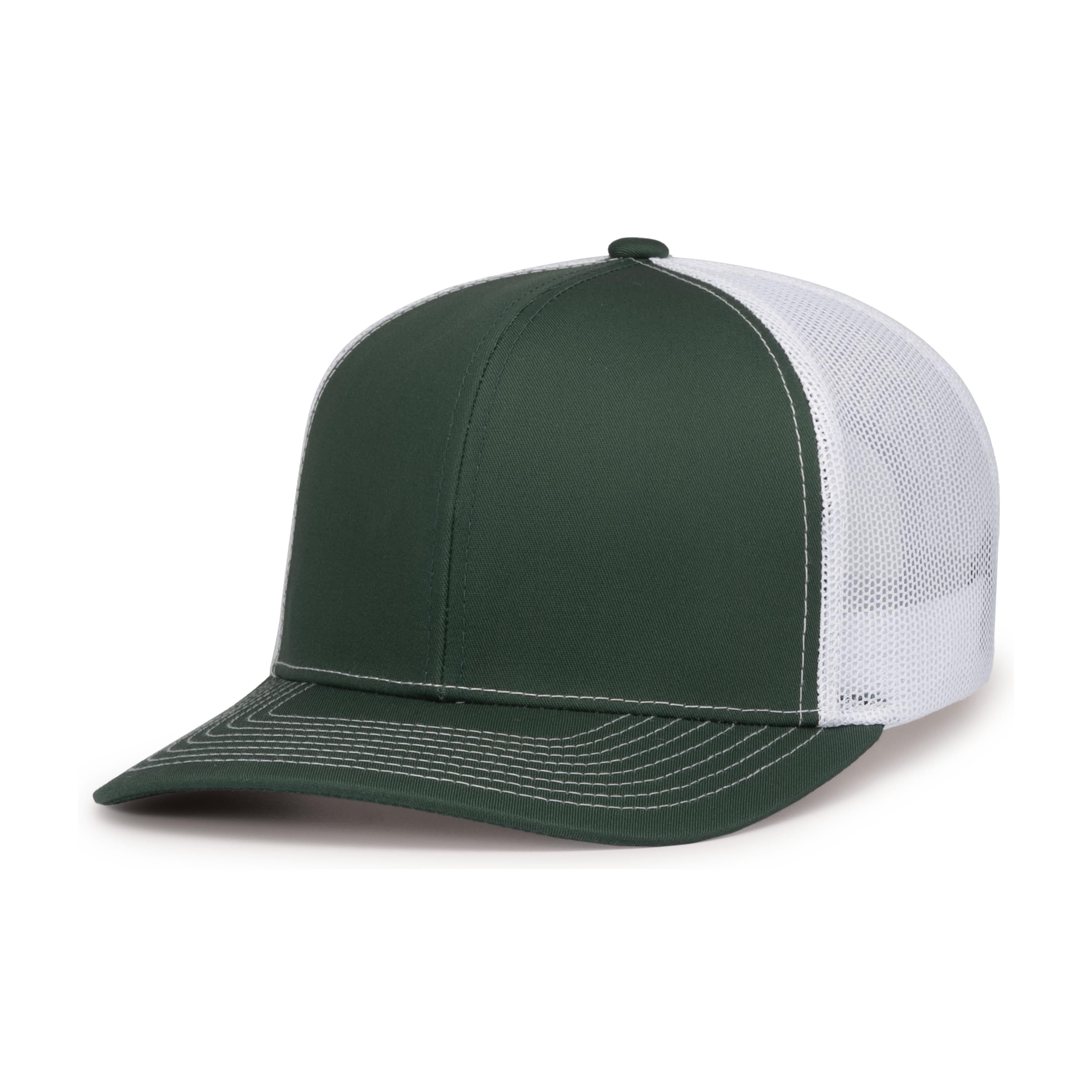 Contrast Stitch Trucker Snapback - OS - DARK GREEN/WHITE/DARK GREEN