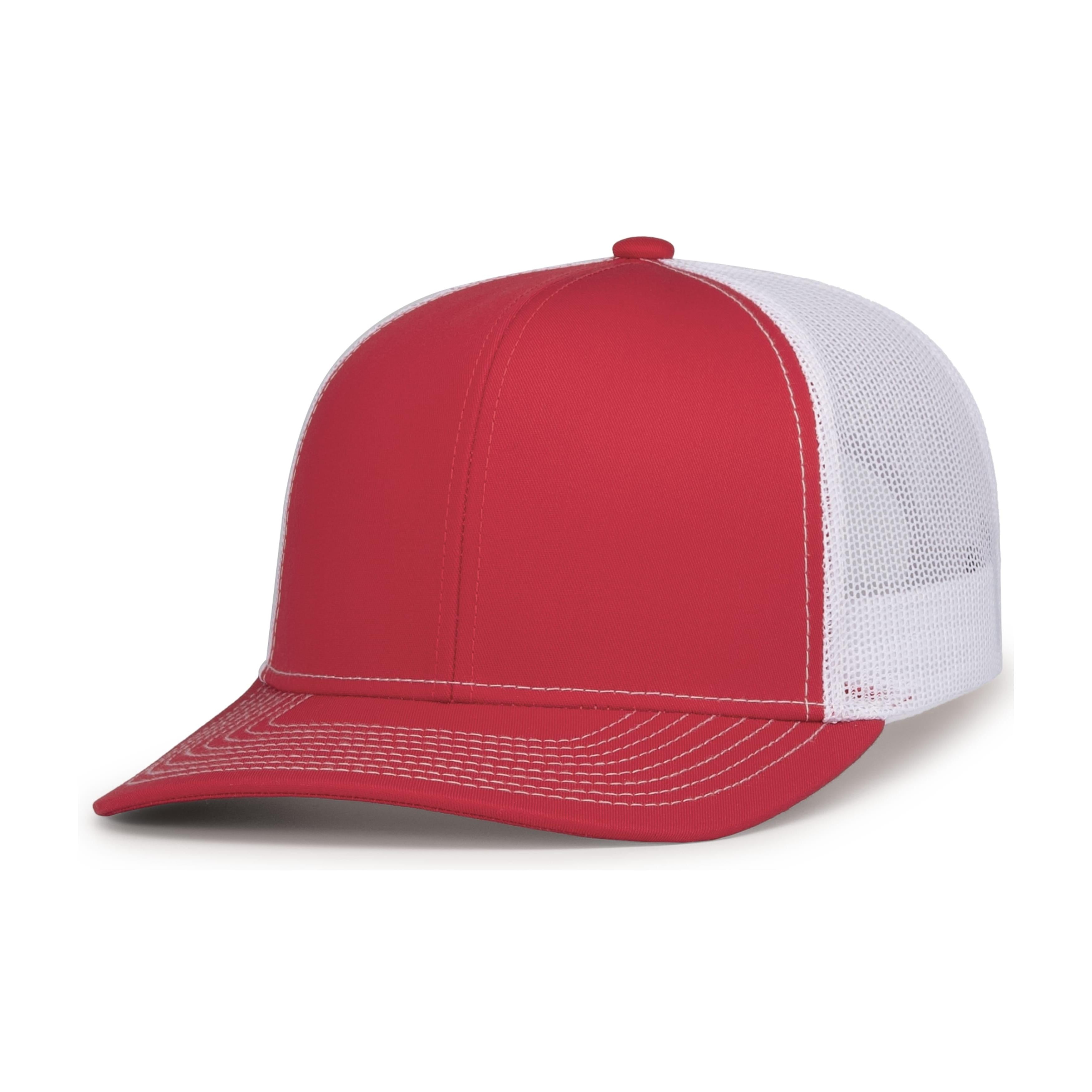 Contrast Stitch Trucker Snapback - OS - RED/WHITE/RED