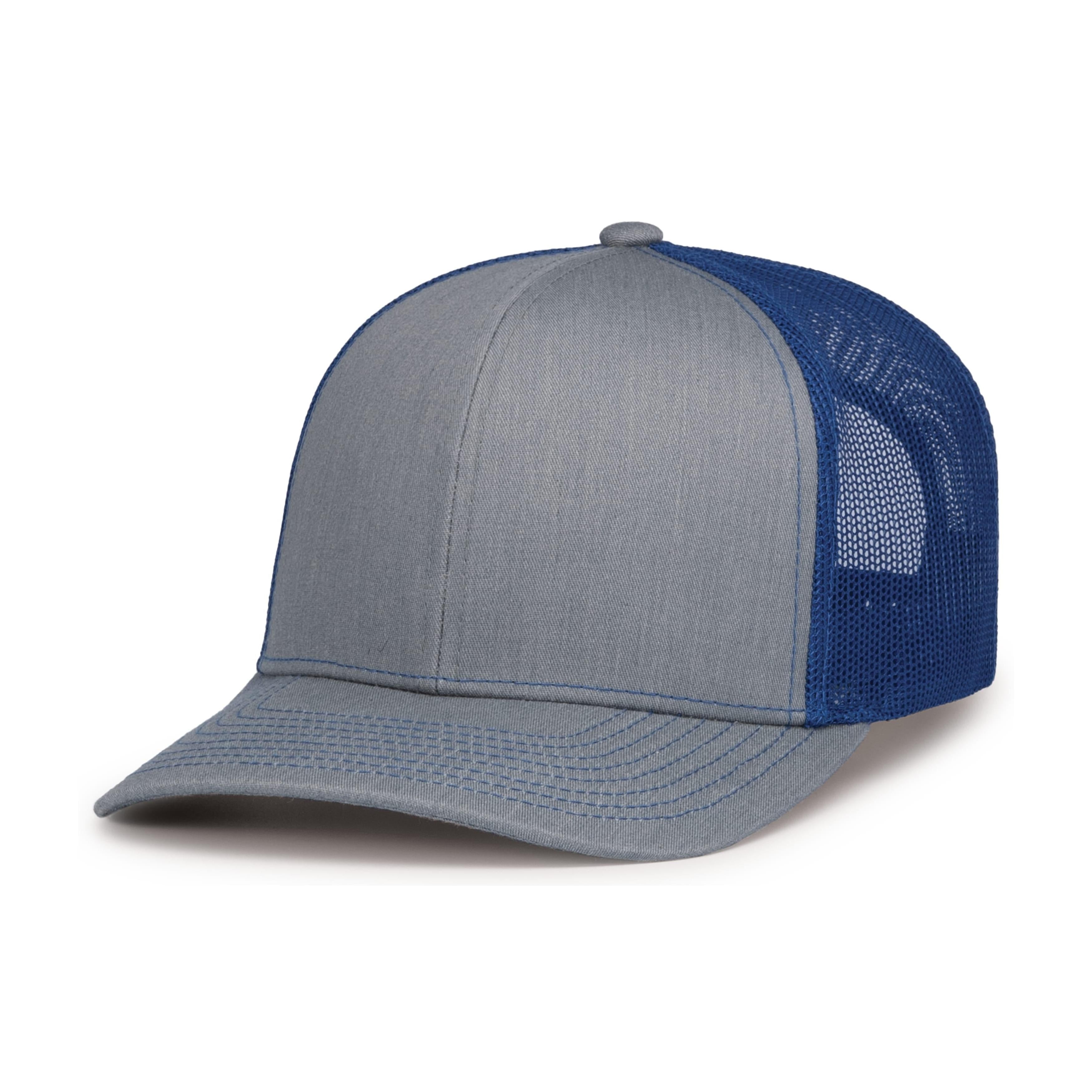 Contrast Stitch Trucker Snapback - OS - HEATHER GREY/ROYAL/HEATHER GREY