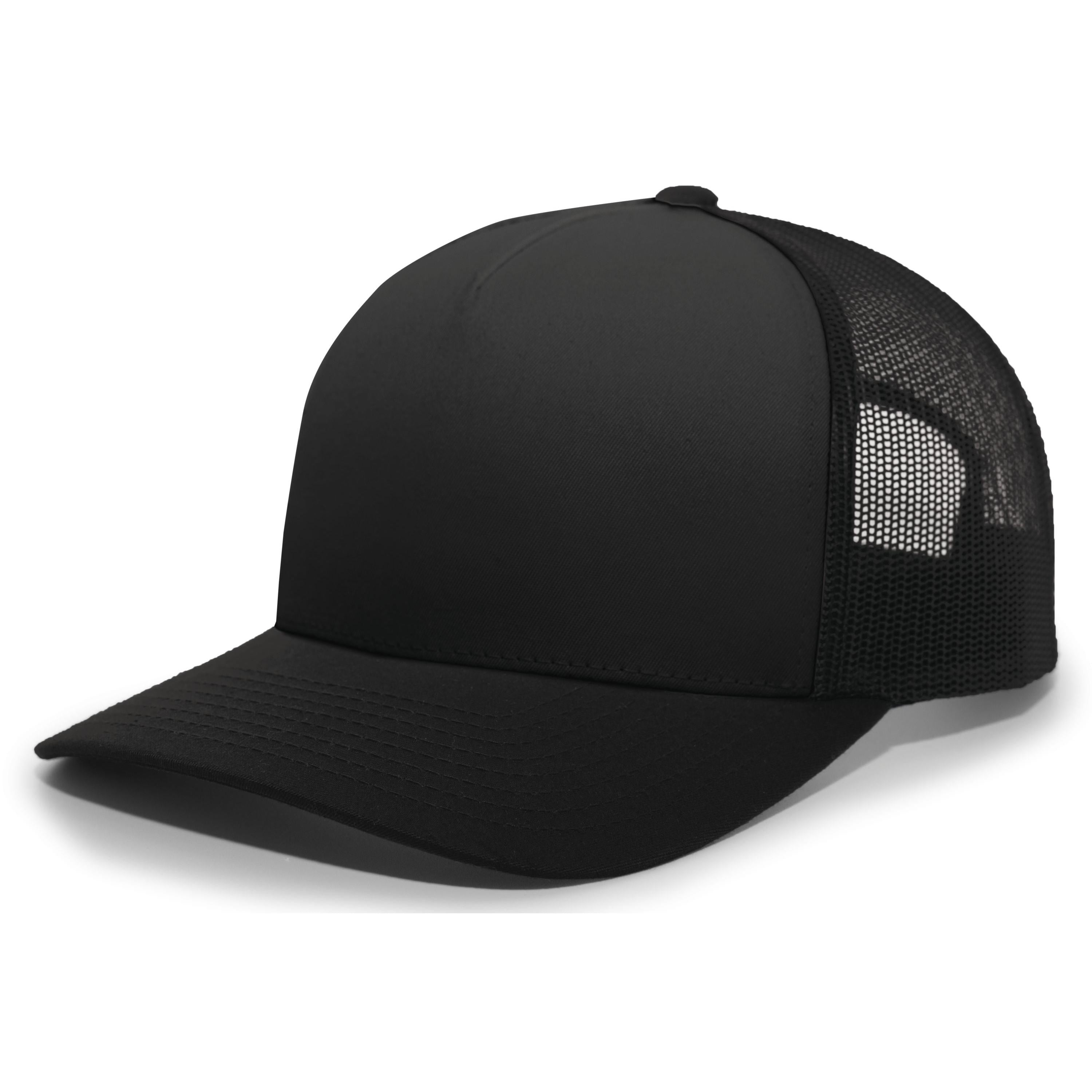 5-Panel Trucker Snapback Cap - OS - BLACK/BLACK