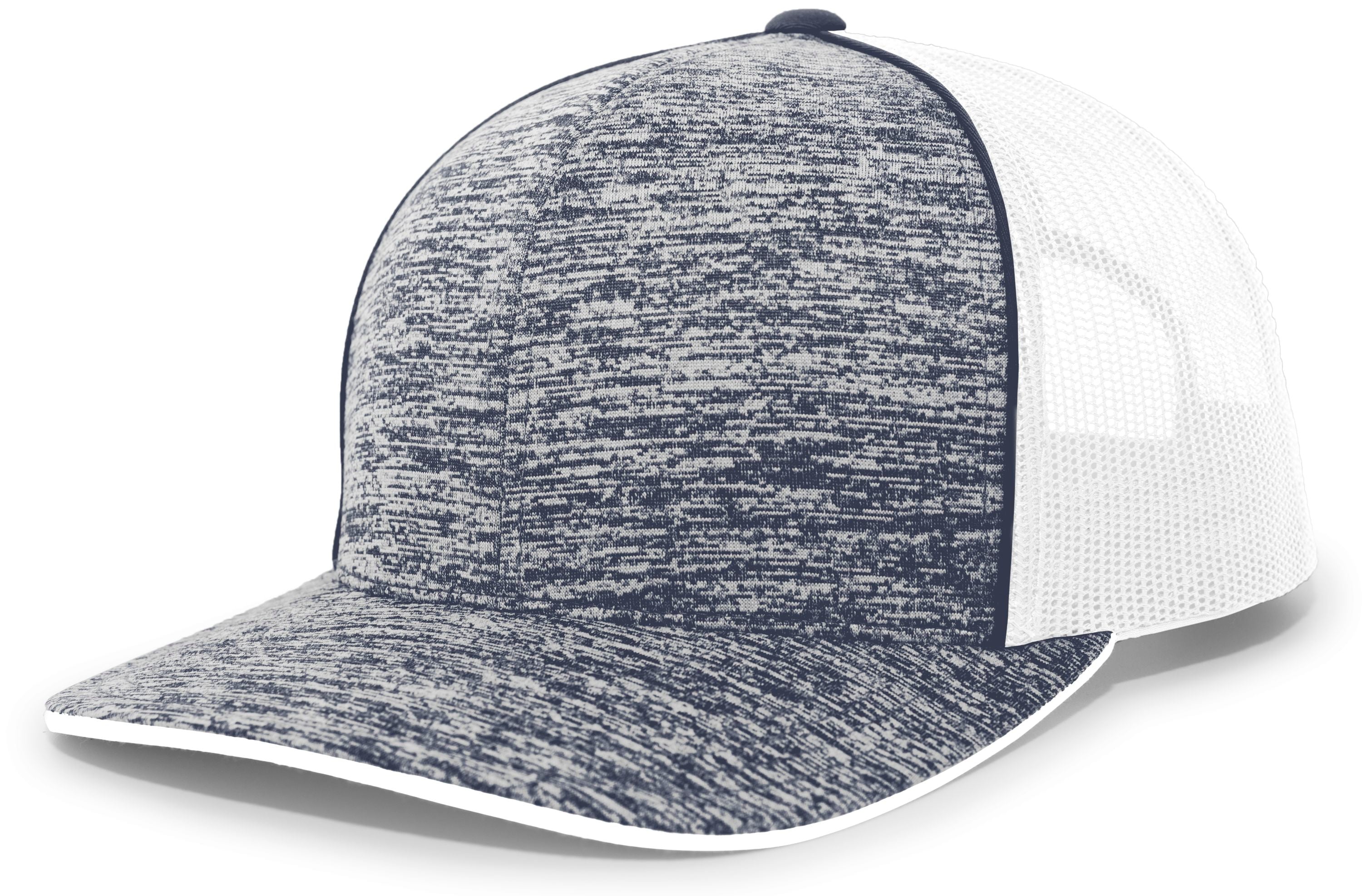 Aggressive Heather Trucker Snapback Cap - OS - NAVY HEATHER/WHITE/NAVY HEATHER