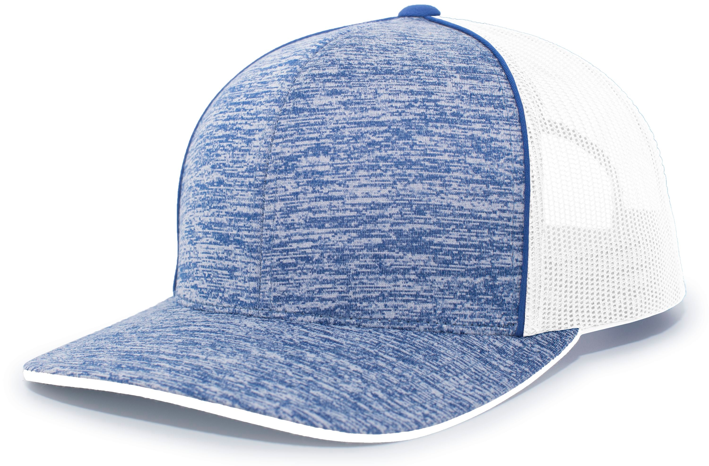 Aggressive Heather Trucker Snapback Cap - OS - ROYAL HEATHER/WHITE/ROYAL HEATHER
