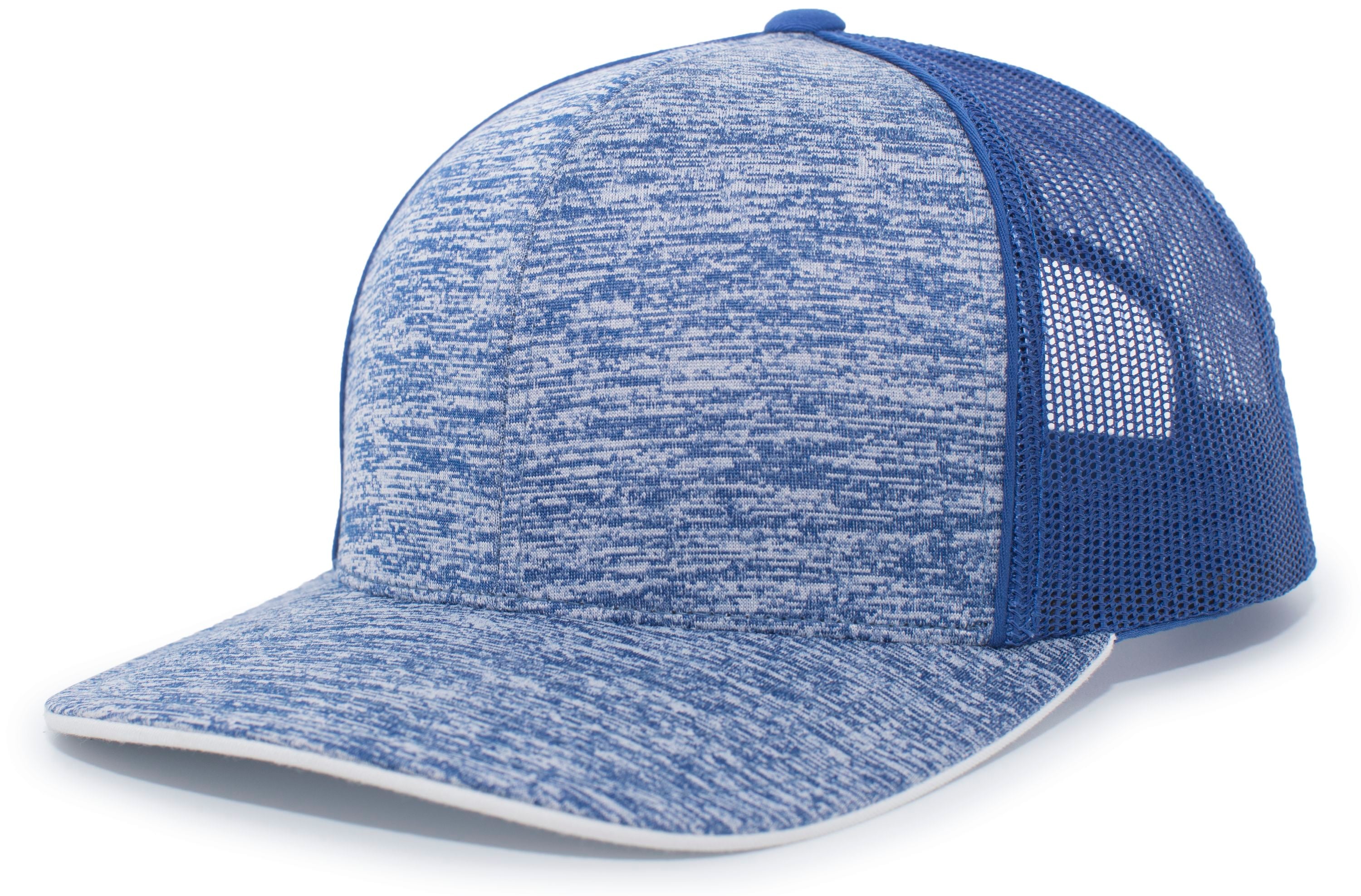 Aggressive Heather Trucker Snapback Cap - OS - ROYAL/ROYAL