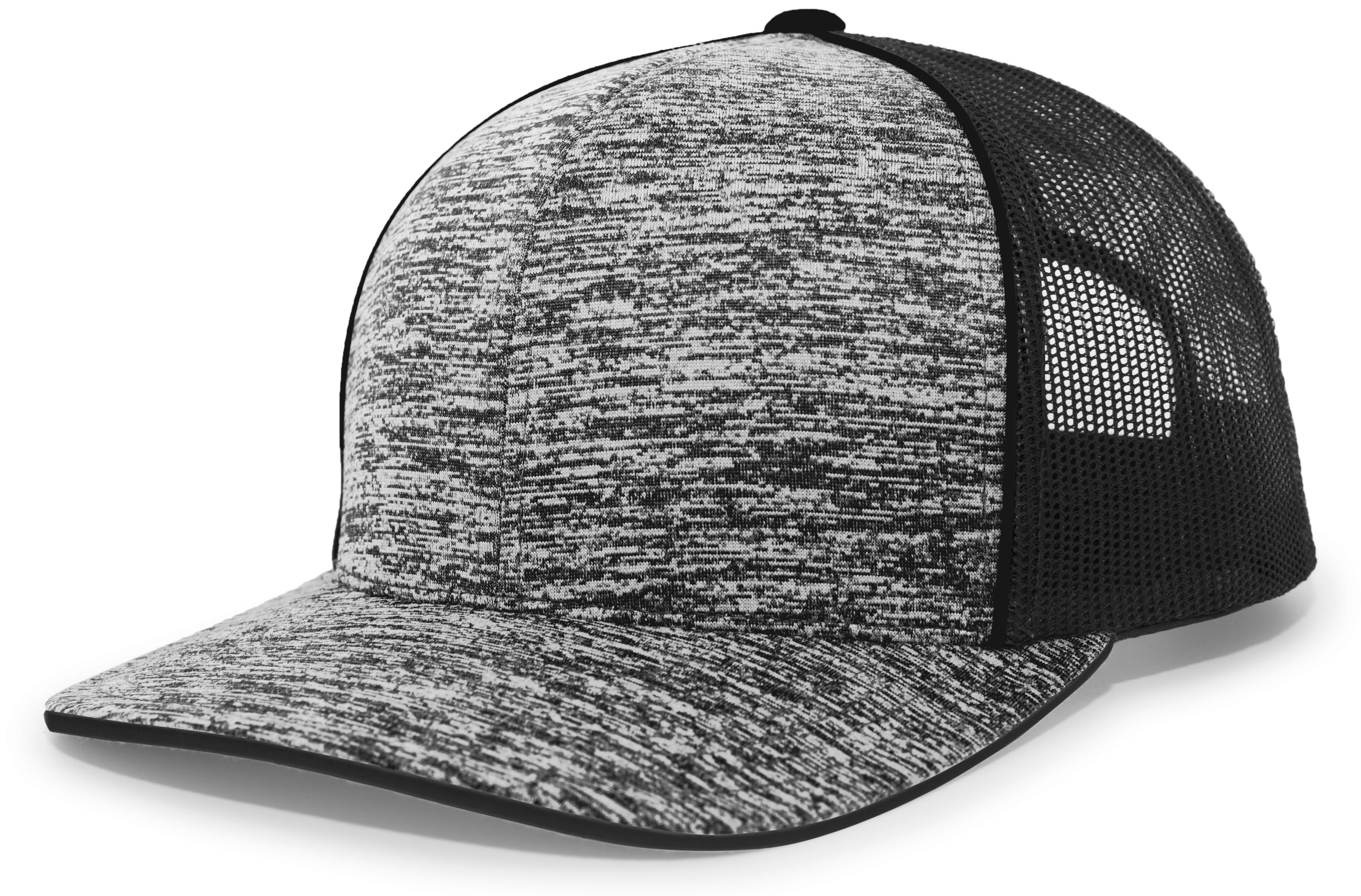 Aggressive Heather Trucker Snapback Cap - OS - BLACK/LIGHT CHARCOAL
