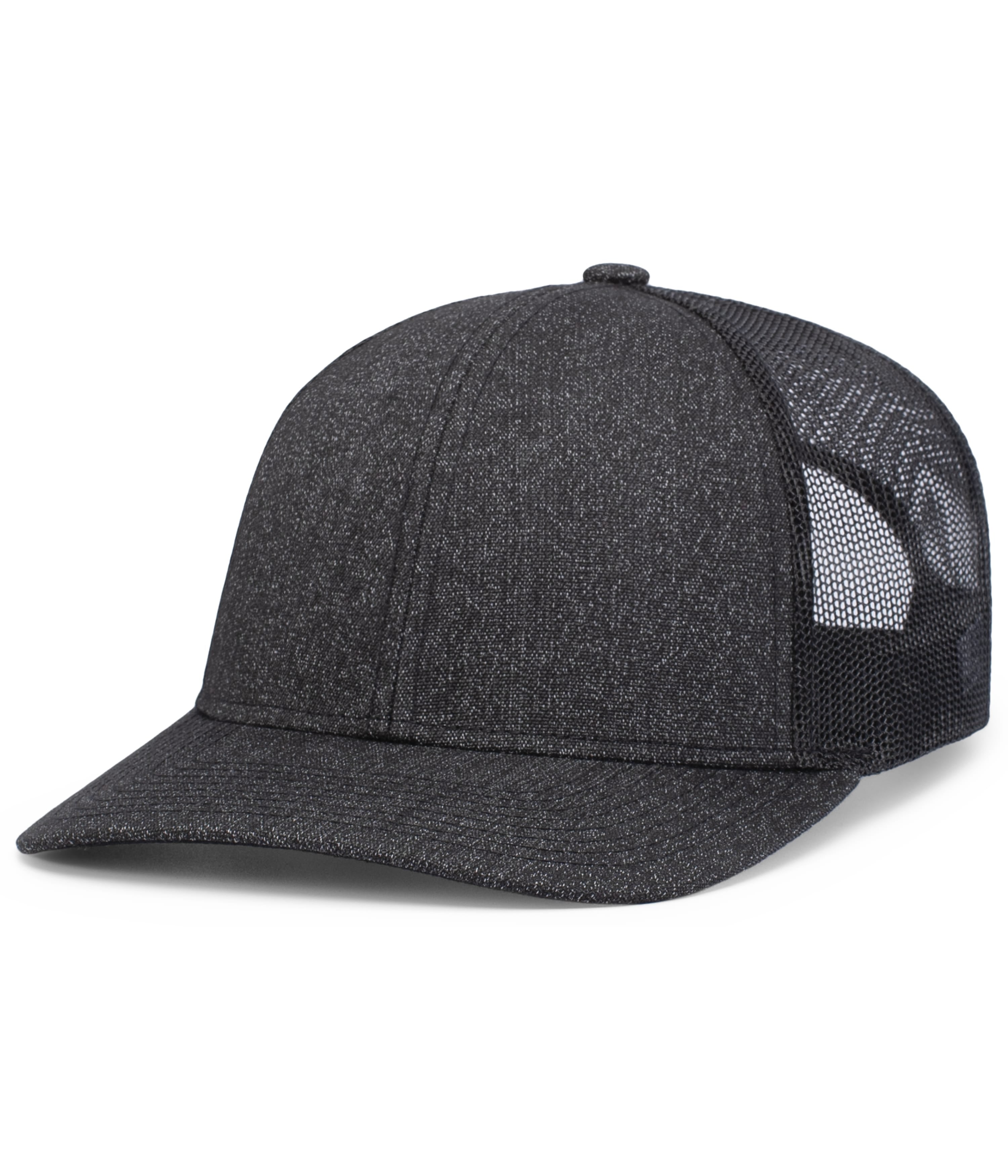 Melange Heather Low-Profile Trucker - OS - BLACK HEATHER/BLACK/BLACK HEATHER