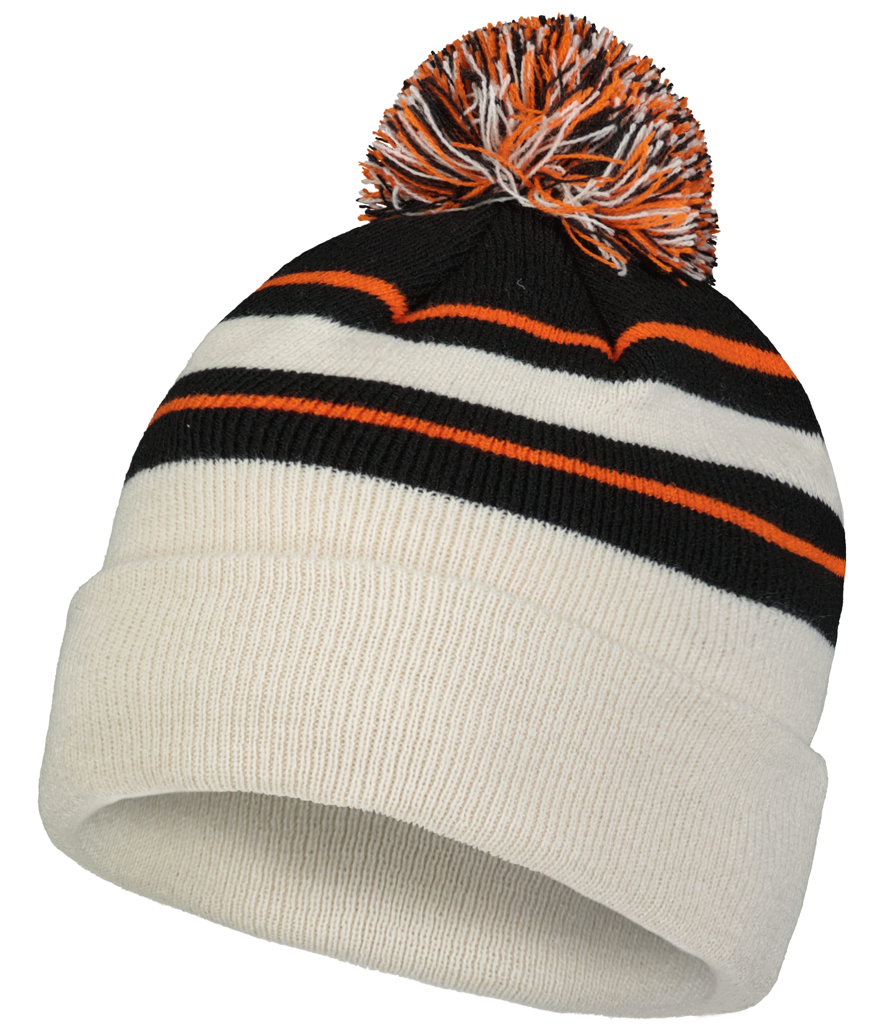Knit Fold Over Pom-Pom Beanie - OS - B39F