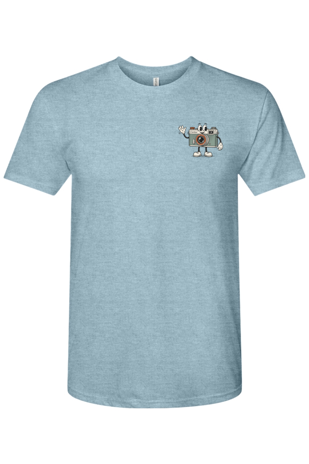 Support Your Local Photographer tee in Stonewash Denim, front view