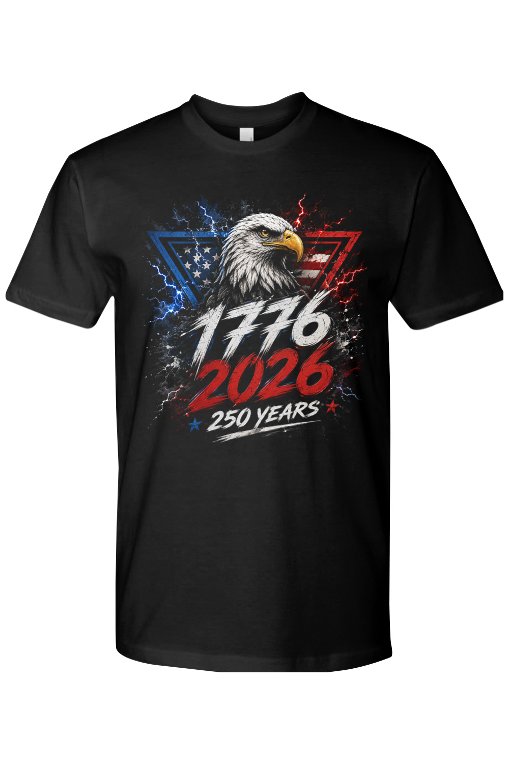 American Thunder 250 eagle tee in Black, front view
