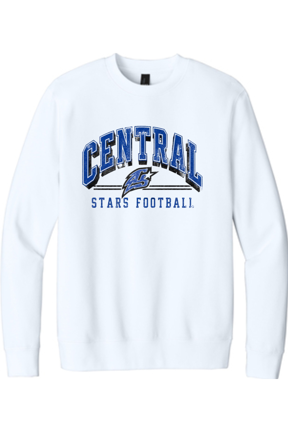 Vintage Central Stars crewneck sweatshirt in White, front view