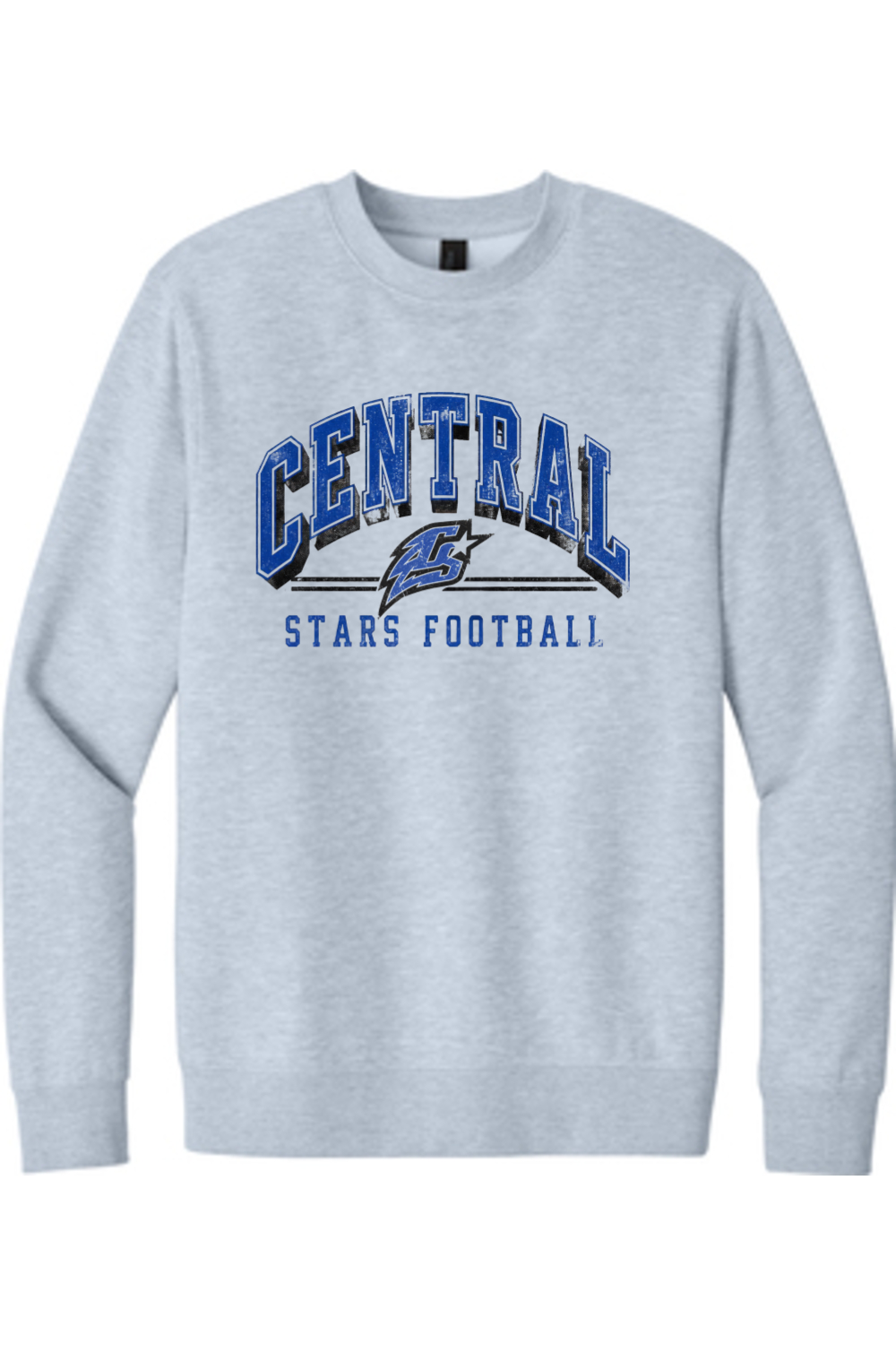 Vintage Central Stars crewneck sweatshirt in Light Heather Grey, front view