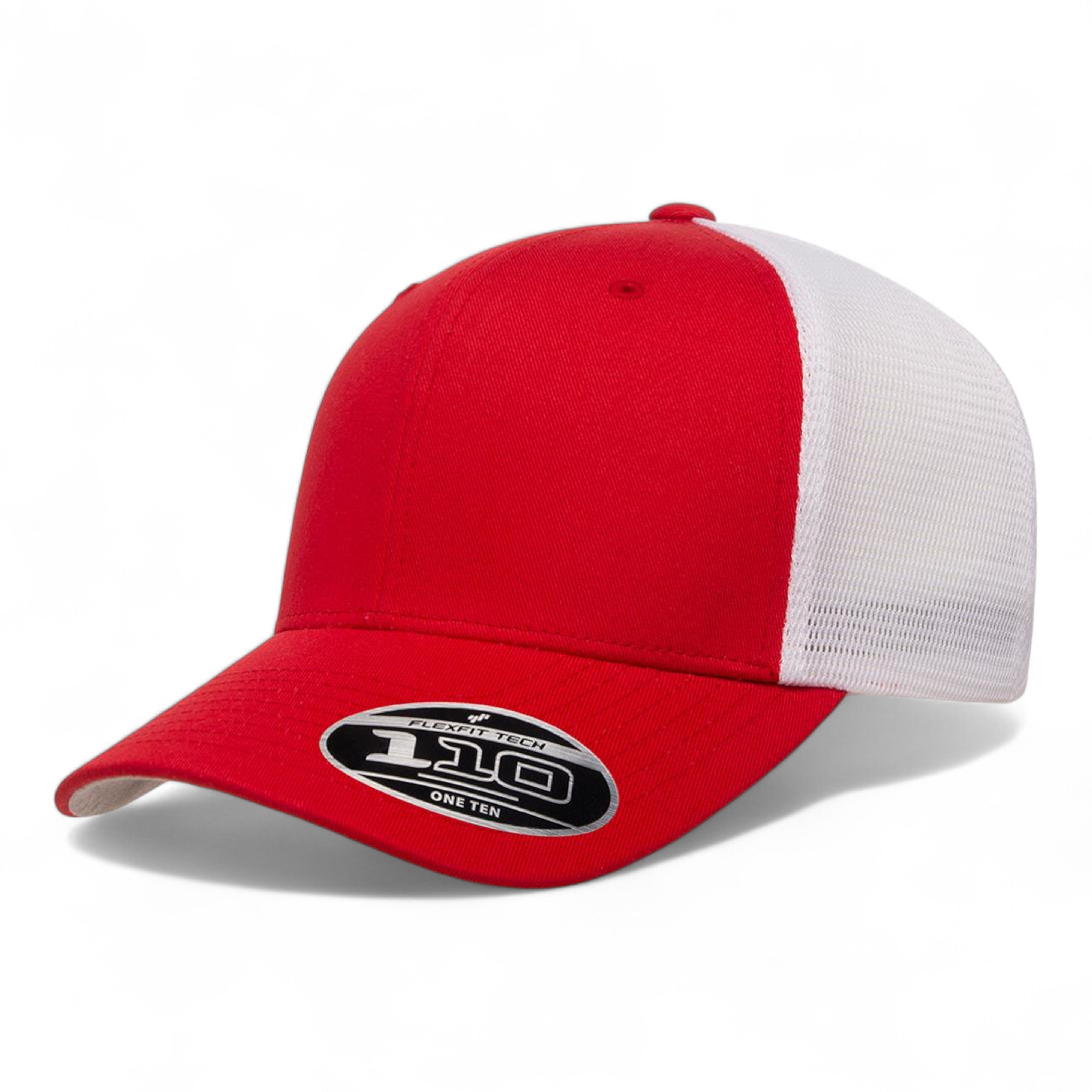 Flexfit 110 Mesh-Back Cap - Red/ White