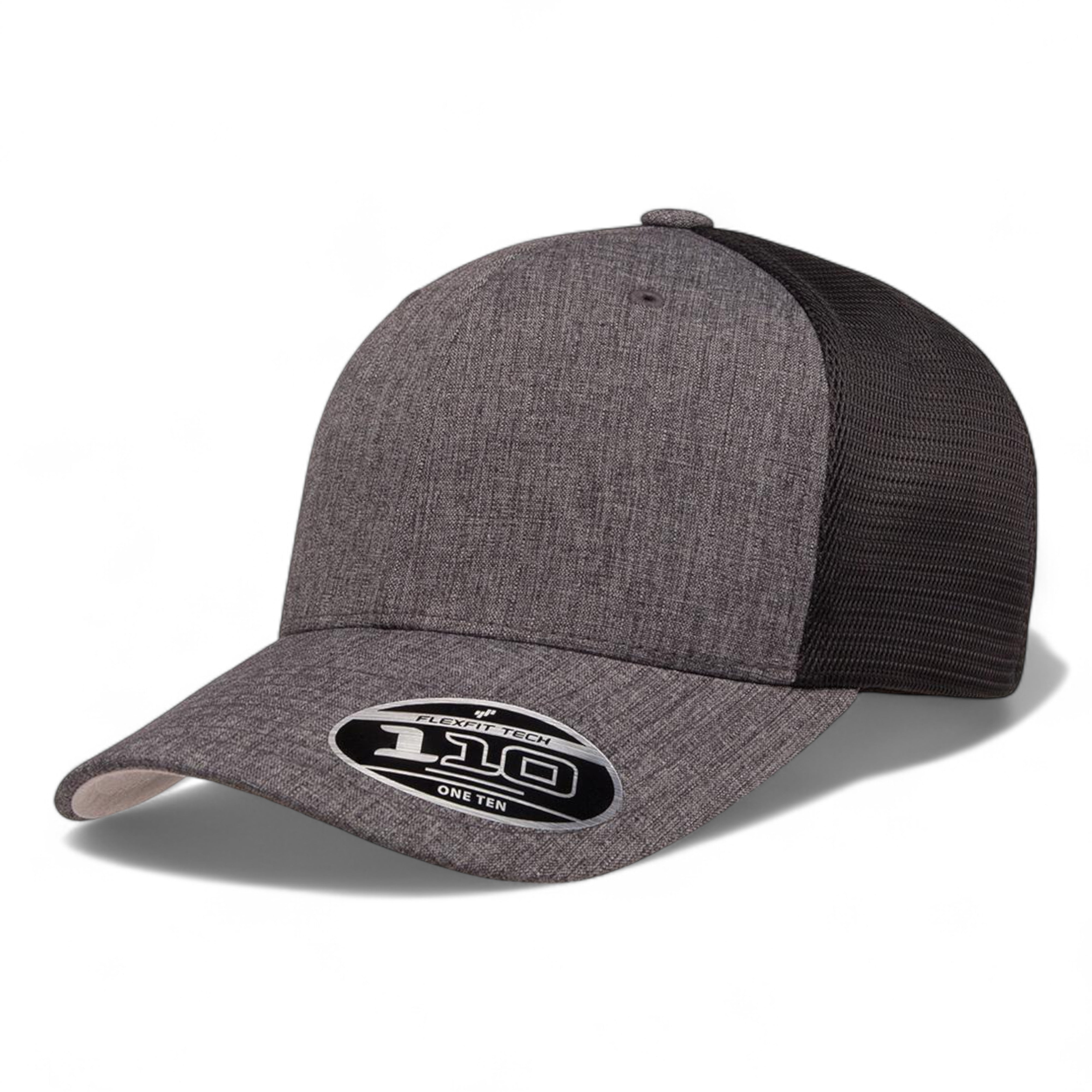 Flexfit 110 Mesh-Back Cap - Melange Charcoal/ Black