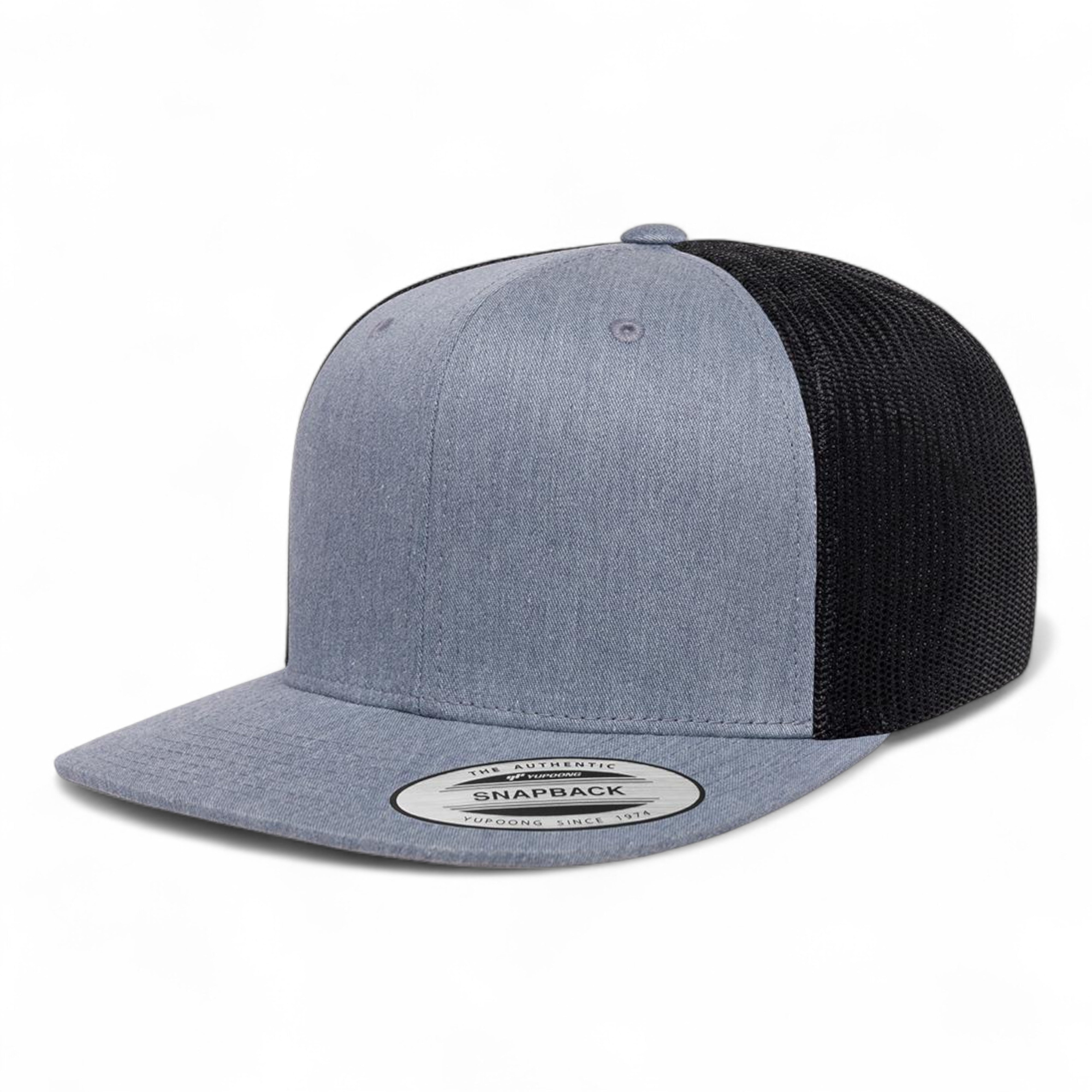 YP Classics/Yupoong 6609 Retro High Profile Trucker Cap - Heather Grey/ Black