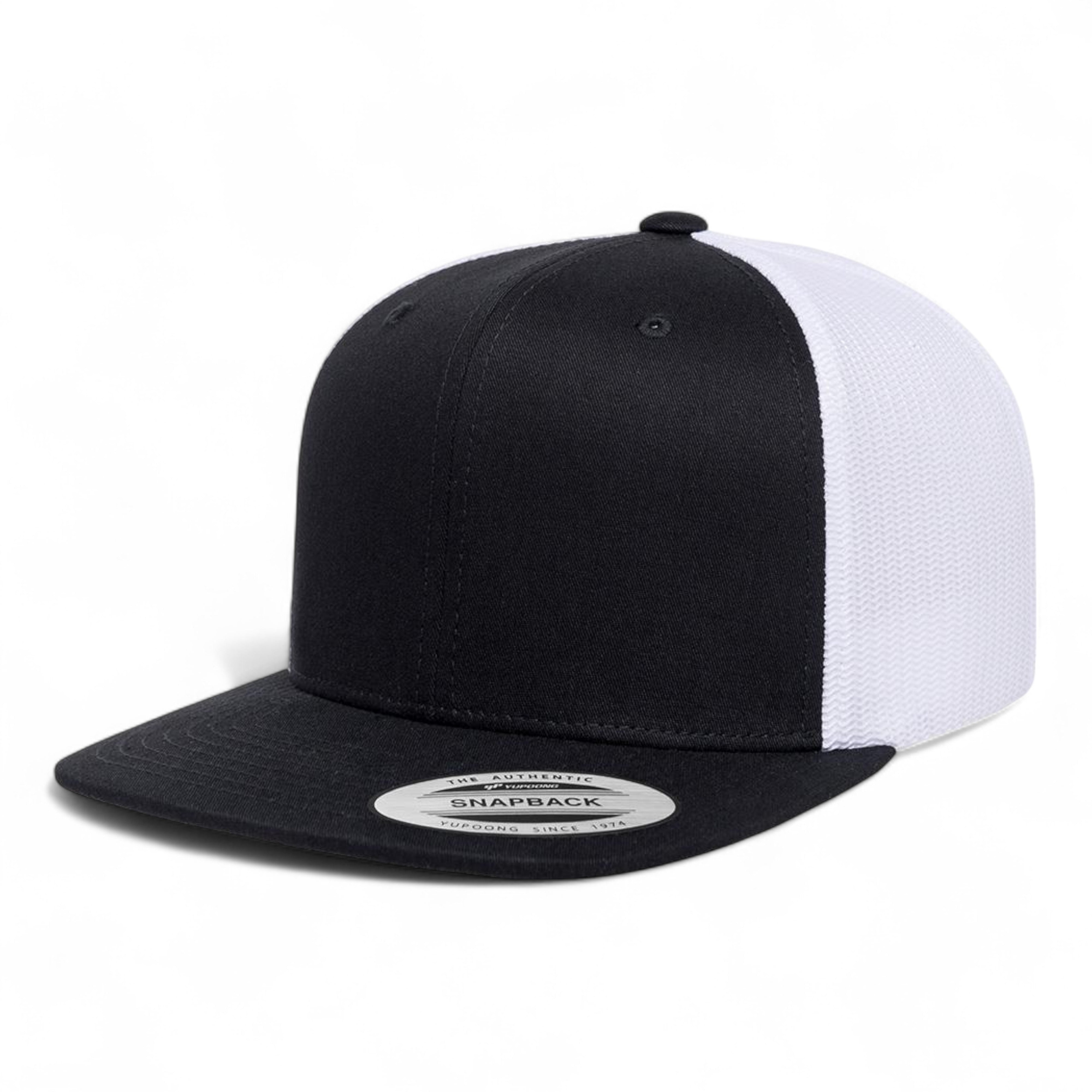 YP Classics/Yupoong 6609 Retro High Profile Trucker Cap - Black/ White