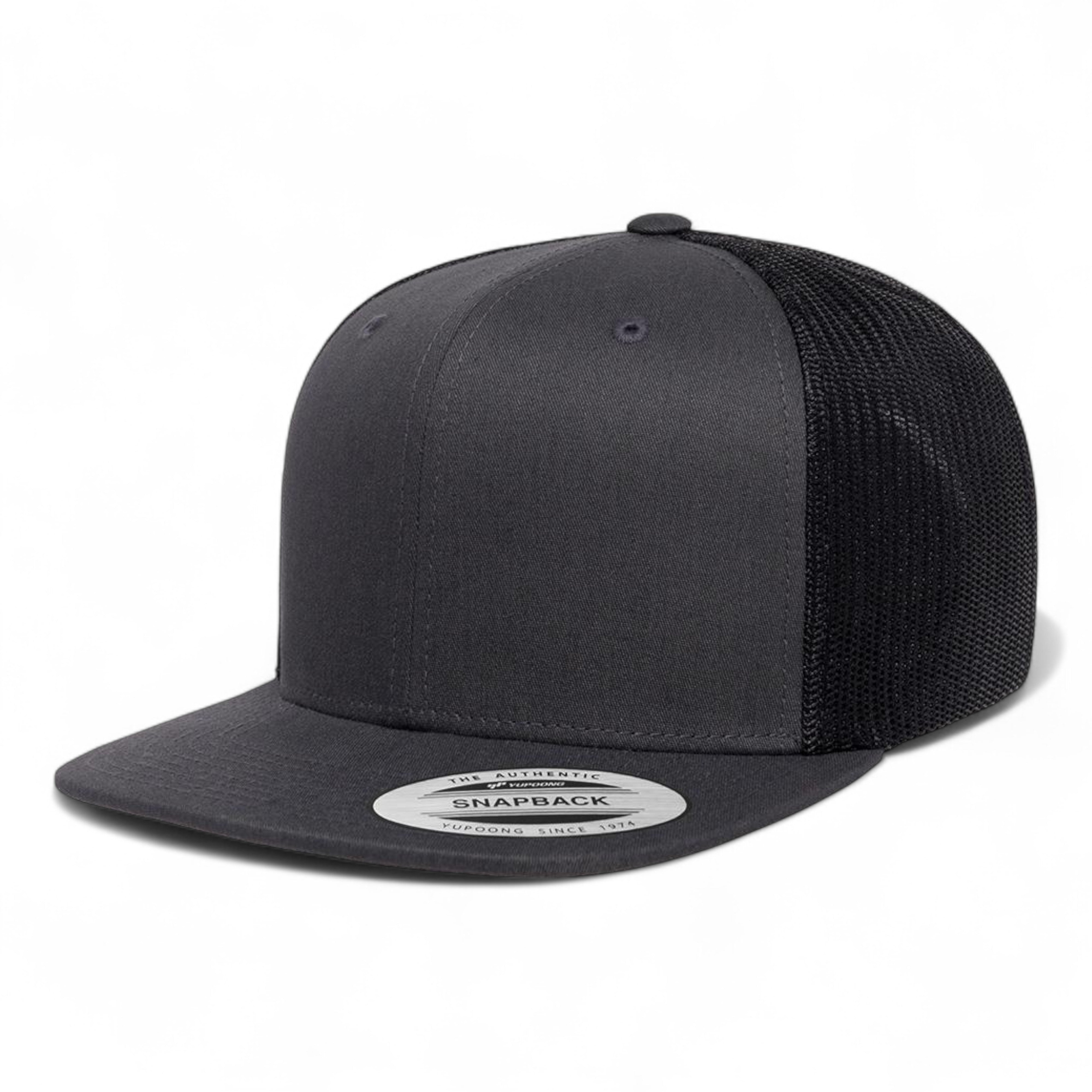 YP Classics/Yupoong 6609 Retro High Profile Trucker Cap - Charcoal/ Black