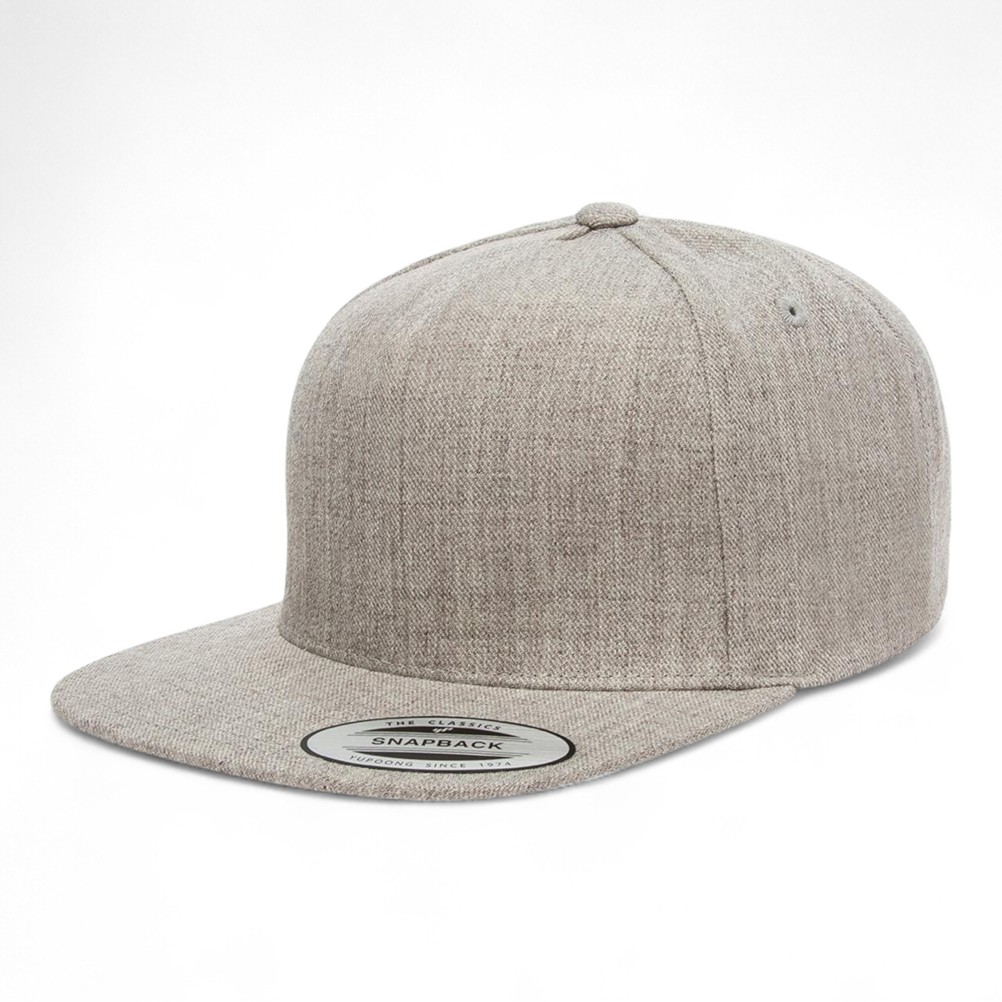YP Classics/Yupoong 5089M Premium Five-Panel Snapback Cap - Heather Grey