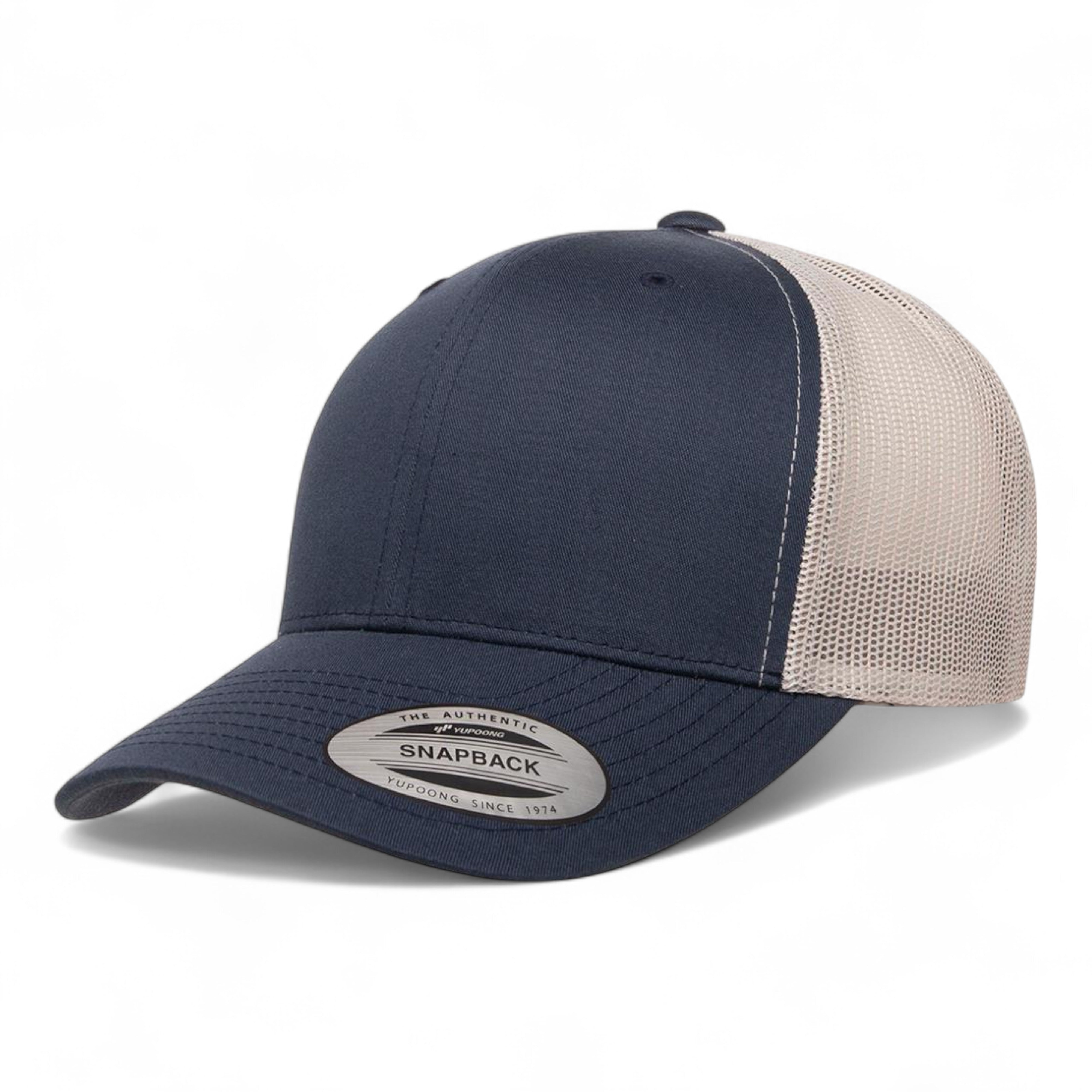YP Classics/Yupoong 6606 Retro Trucker Cap - Navy/ Silver