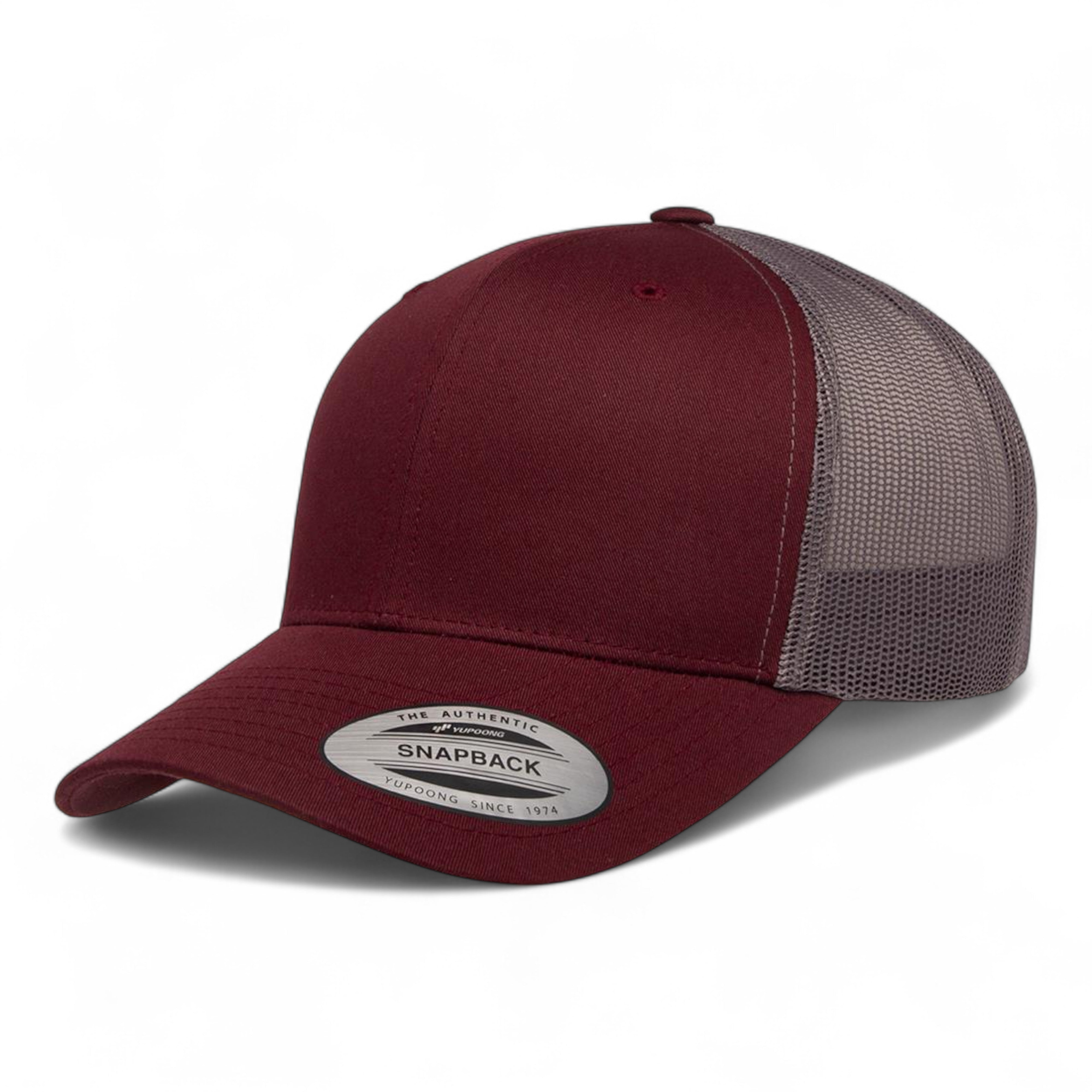 YP Classics/Yupoong 6606 Retro Trucker Cap - Maroon/ Grey