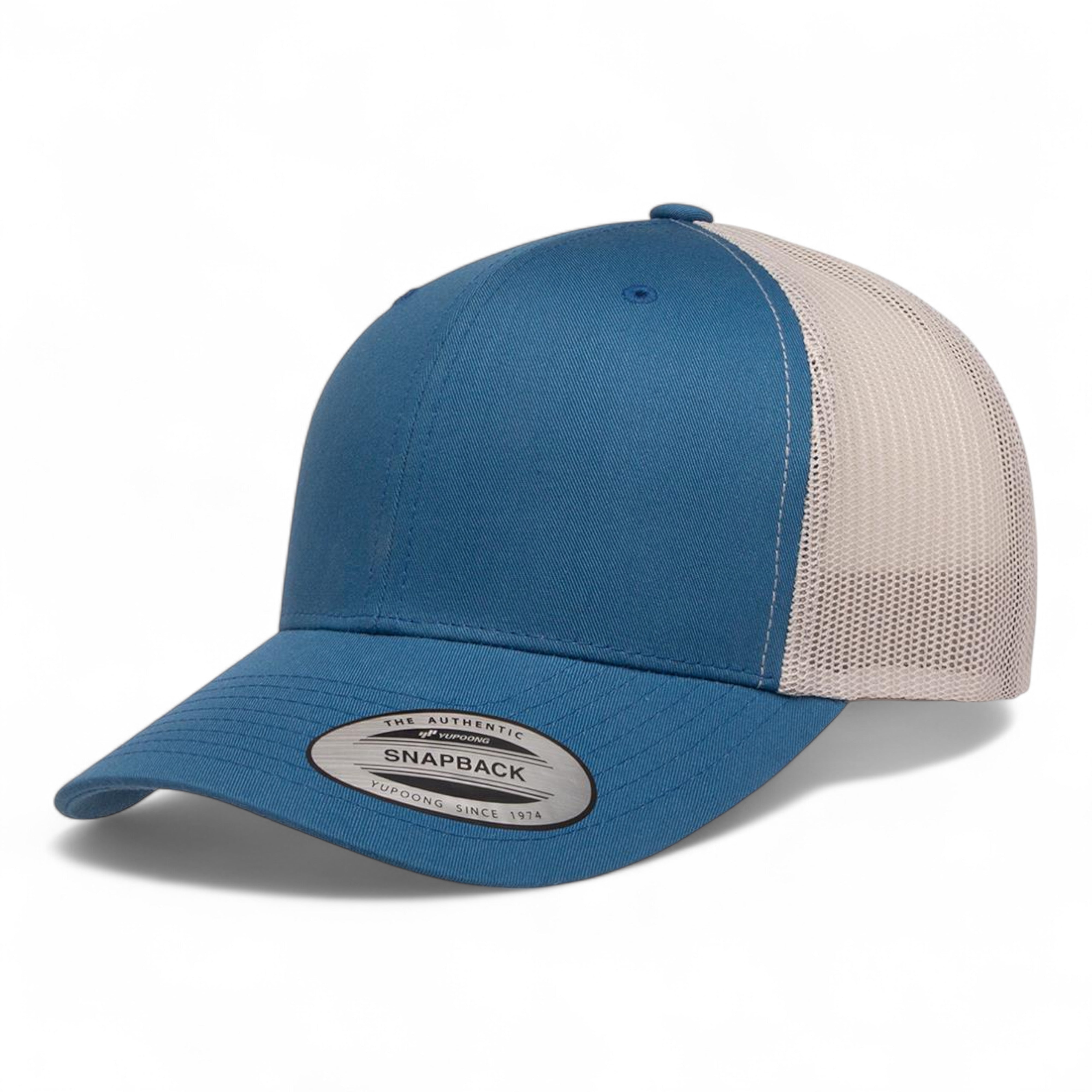 YP Classics/Yupoong 6606 Retro Trucker Cap - Steel Blue/ Silver