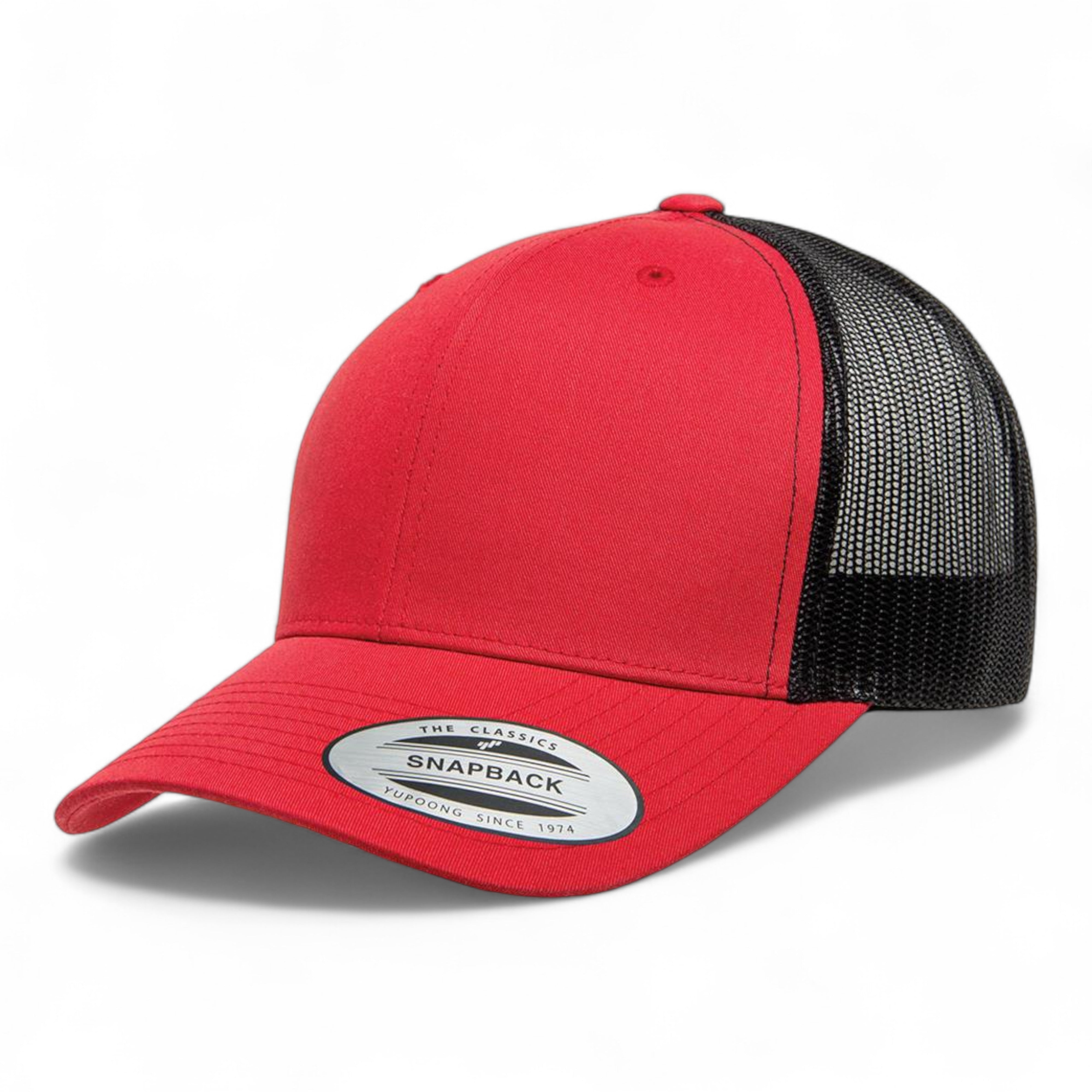 YP Classics/Yupoong 6606 Retro Trucker Cap - Red/ Black