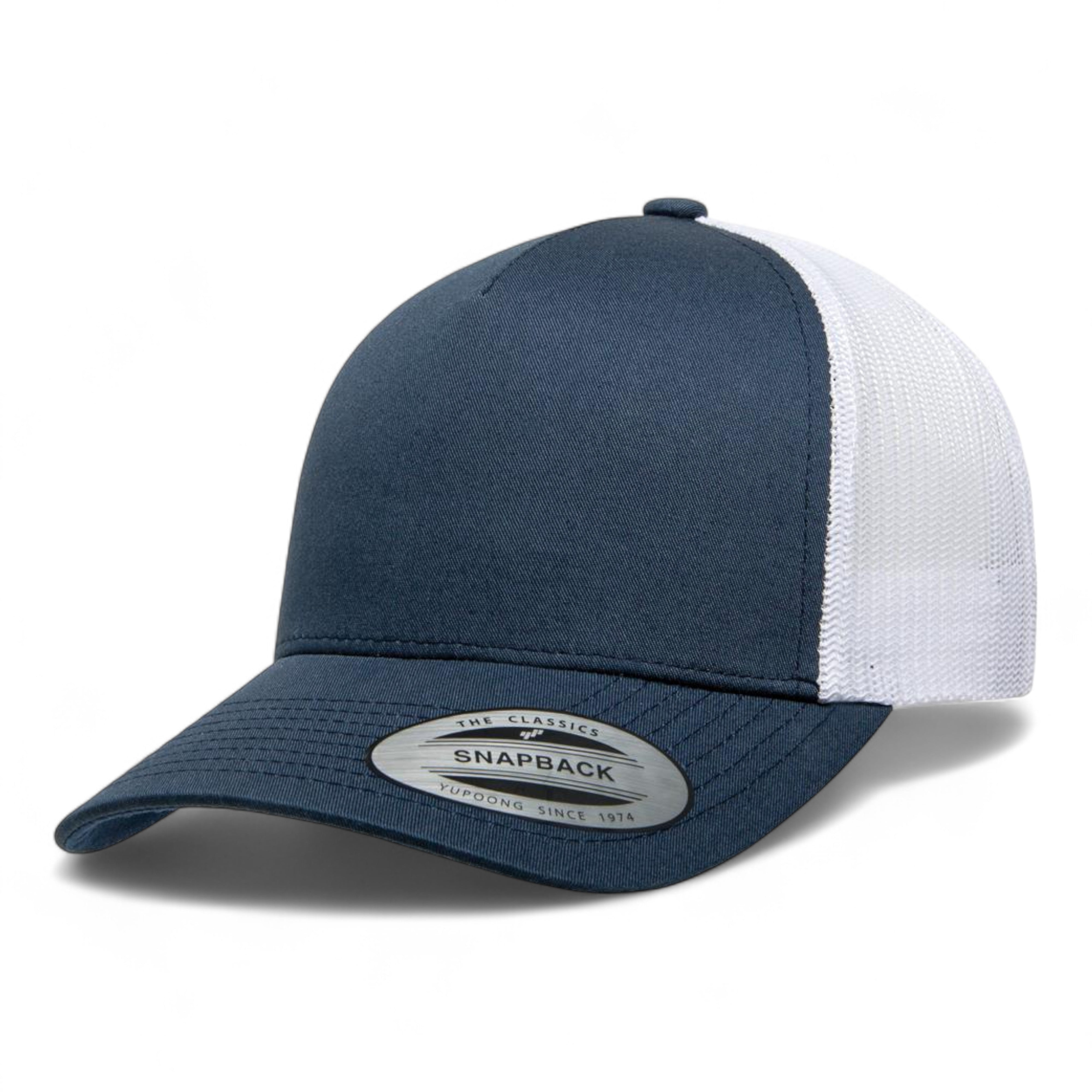 YP Classics/Yupoong 6506 Five-Panel Retro Trucker Cap - Navy/ White