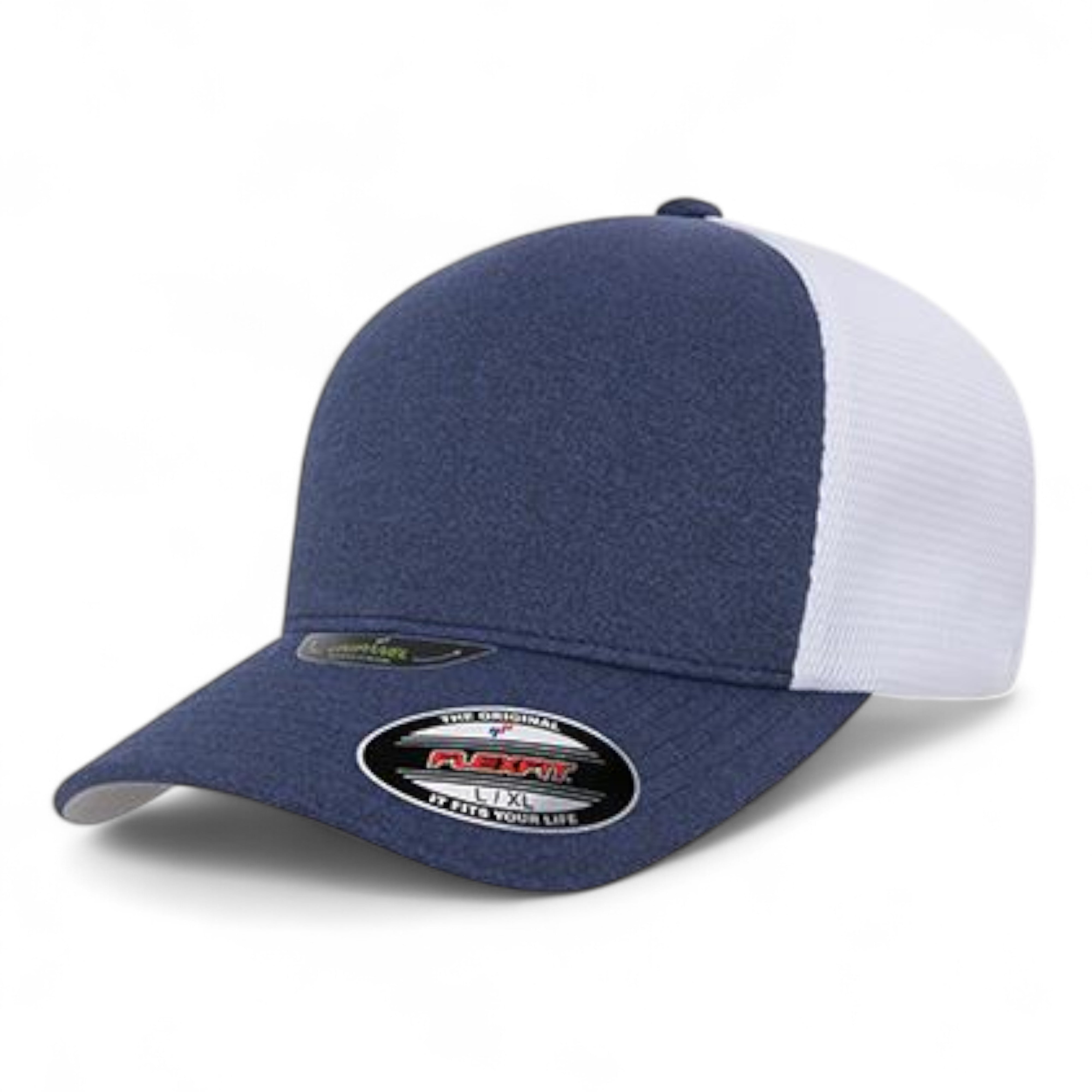 Flexfit 5511UP Unipanel Trucker Cap - S/M - Melange Navy/ White