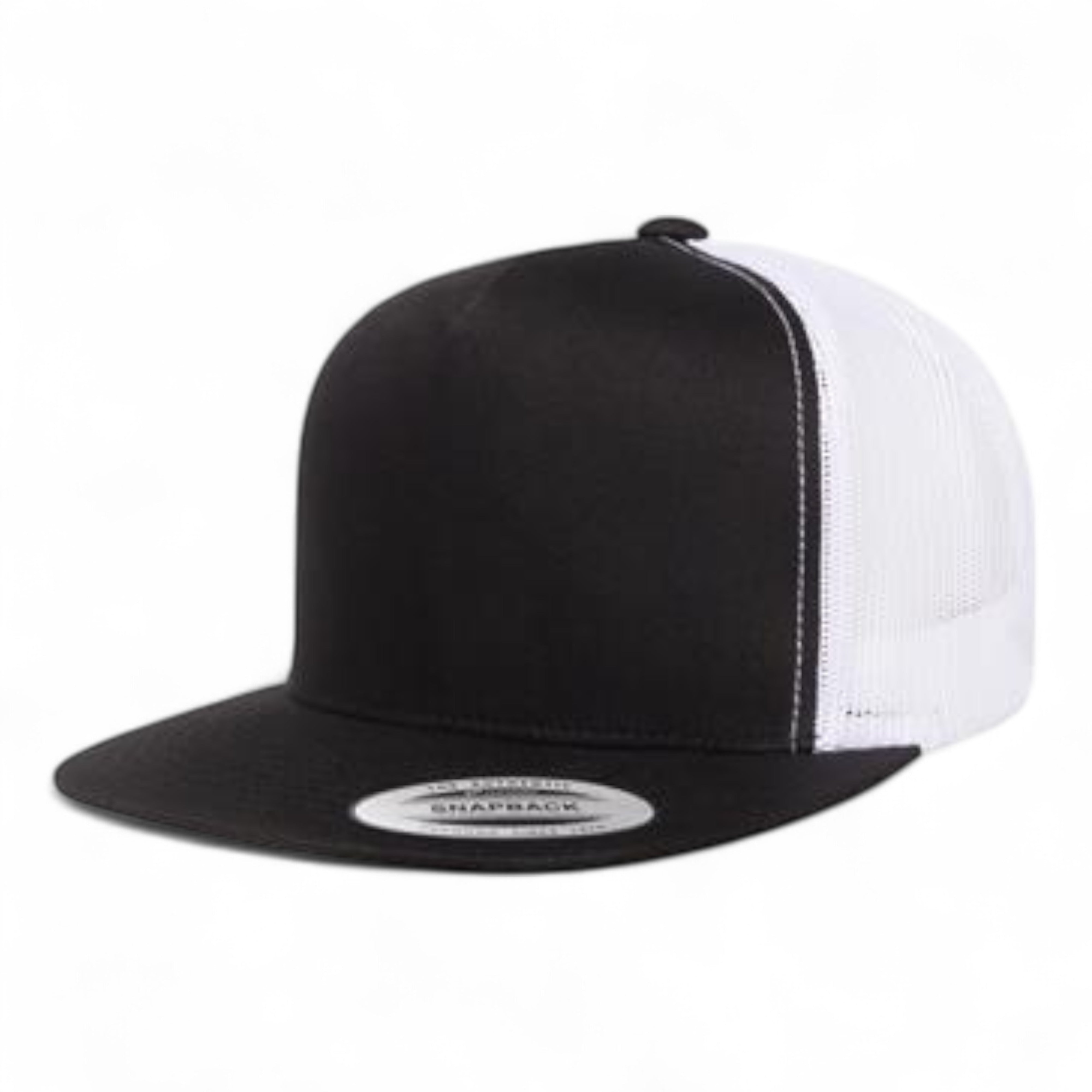 YP Classics/Yupoong 6006 Five-Panel Classic Trucker Cap - Black/ White