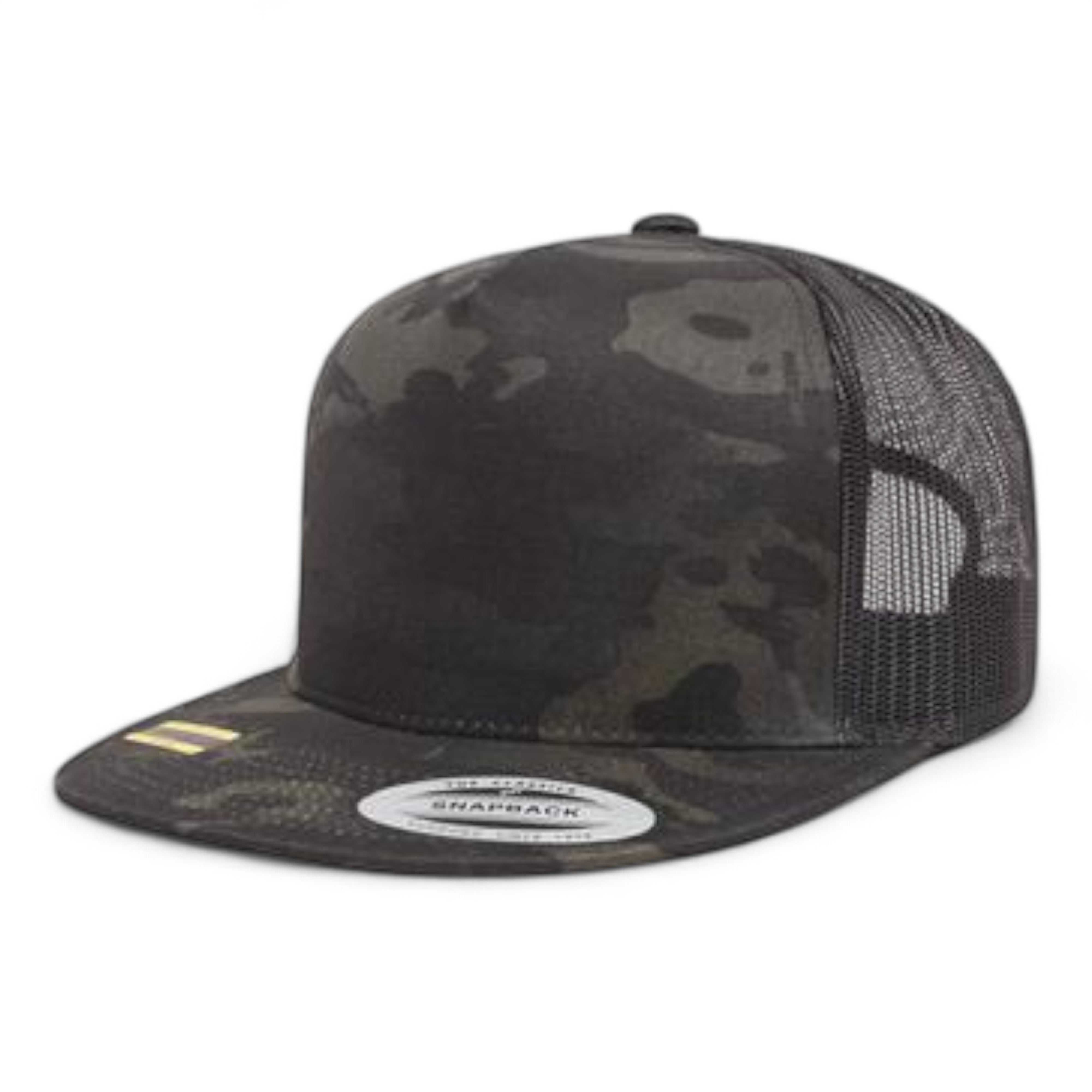 YP Classics/Yupoong 6006 Five-Panel Classic Trucker Cap - Multicam Black/ Black