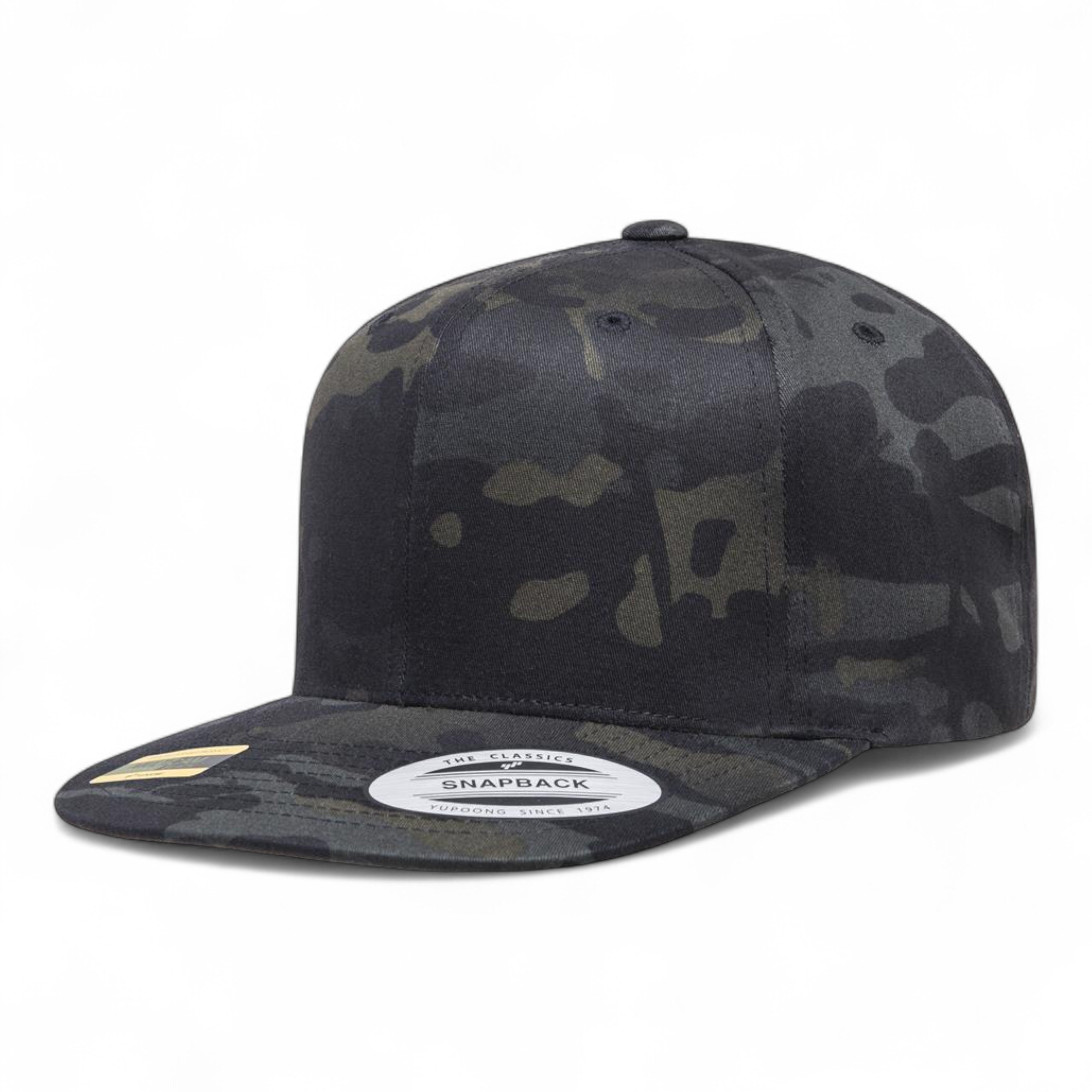 YP Classics/Yupoong 6089M Premium Flat Bill Snapback Cap - Multicam Black