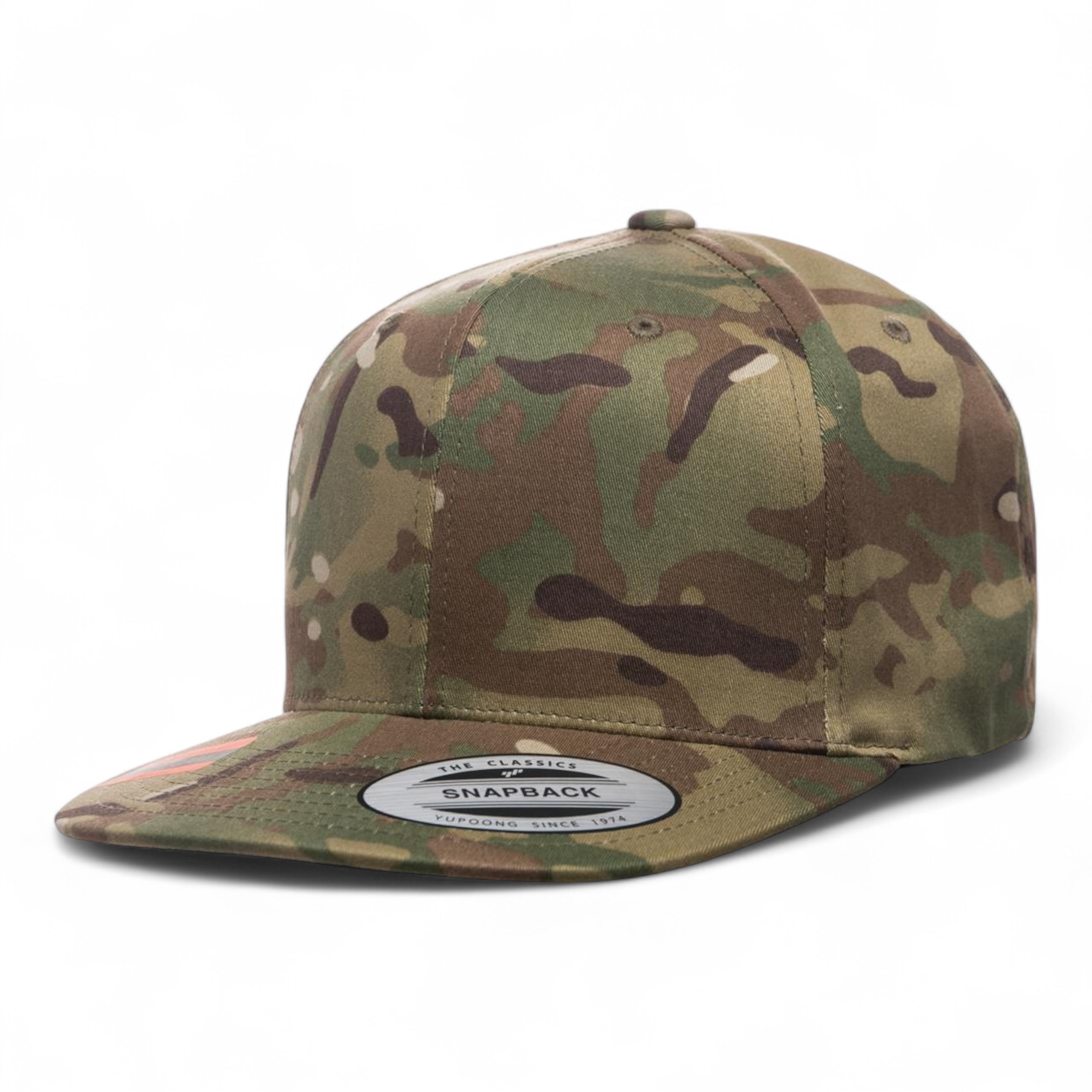 YP Classics/Yupoong 6089M Premium Flat Bill Snapback Cap - Multicam Green