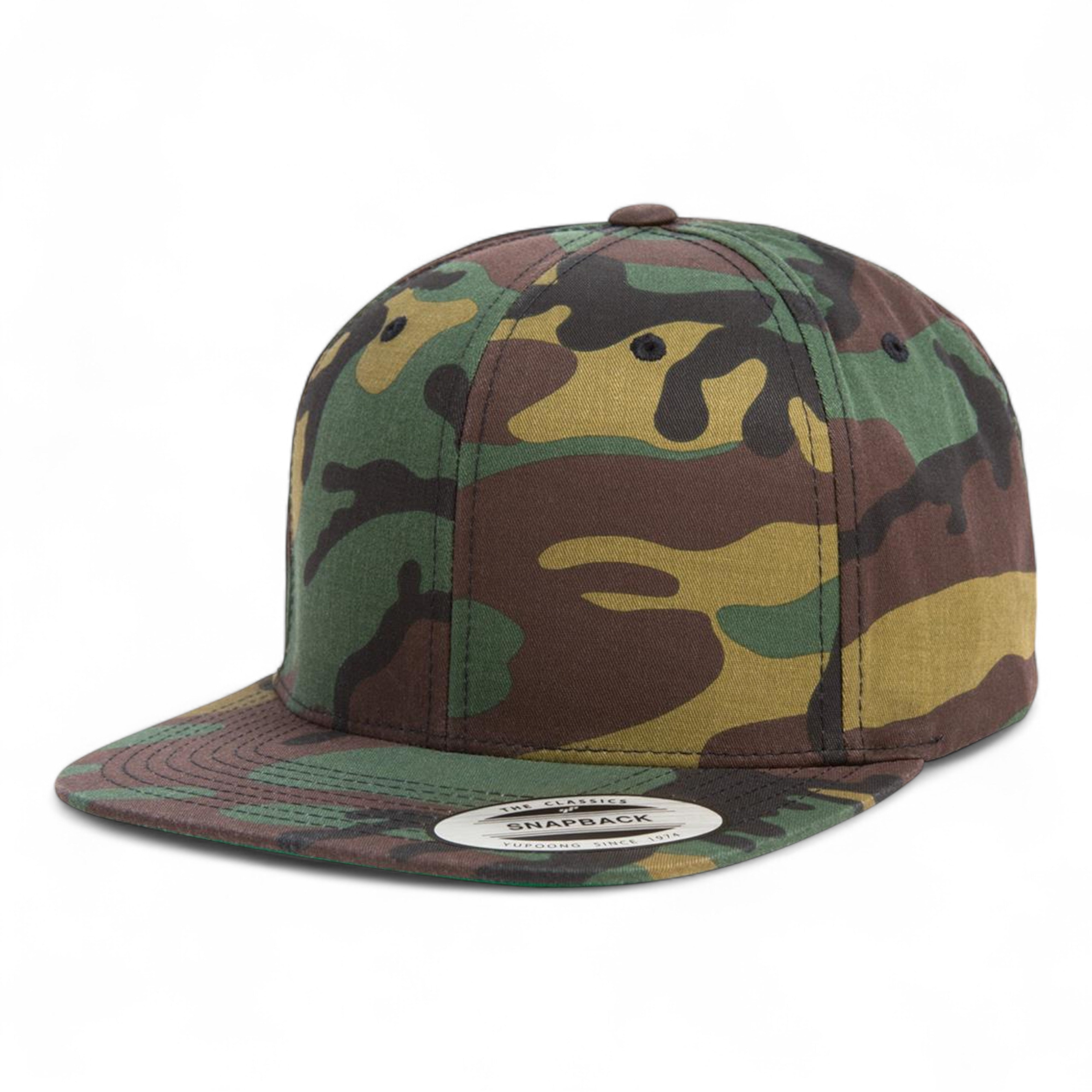 YP Classics/Yupoong 6089M Premium Flat Bill Snapback Cap - Green Camo