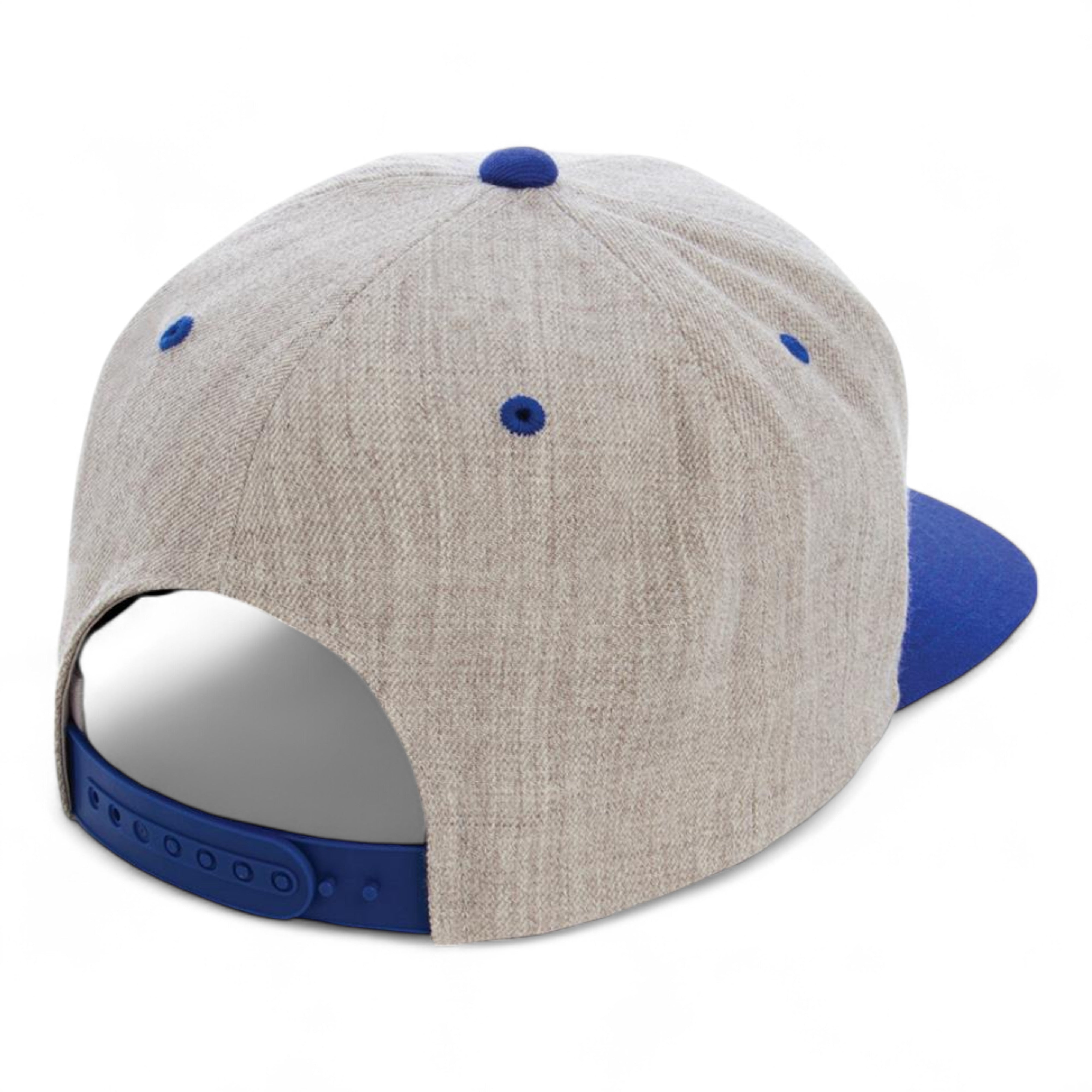 YP Classics/Yupoong 6089M Premium Flat Bill Snapback Cap - Heather Grey/ Royal