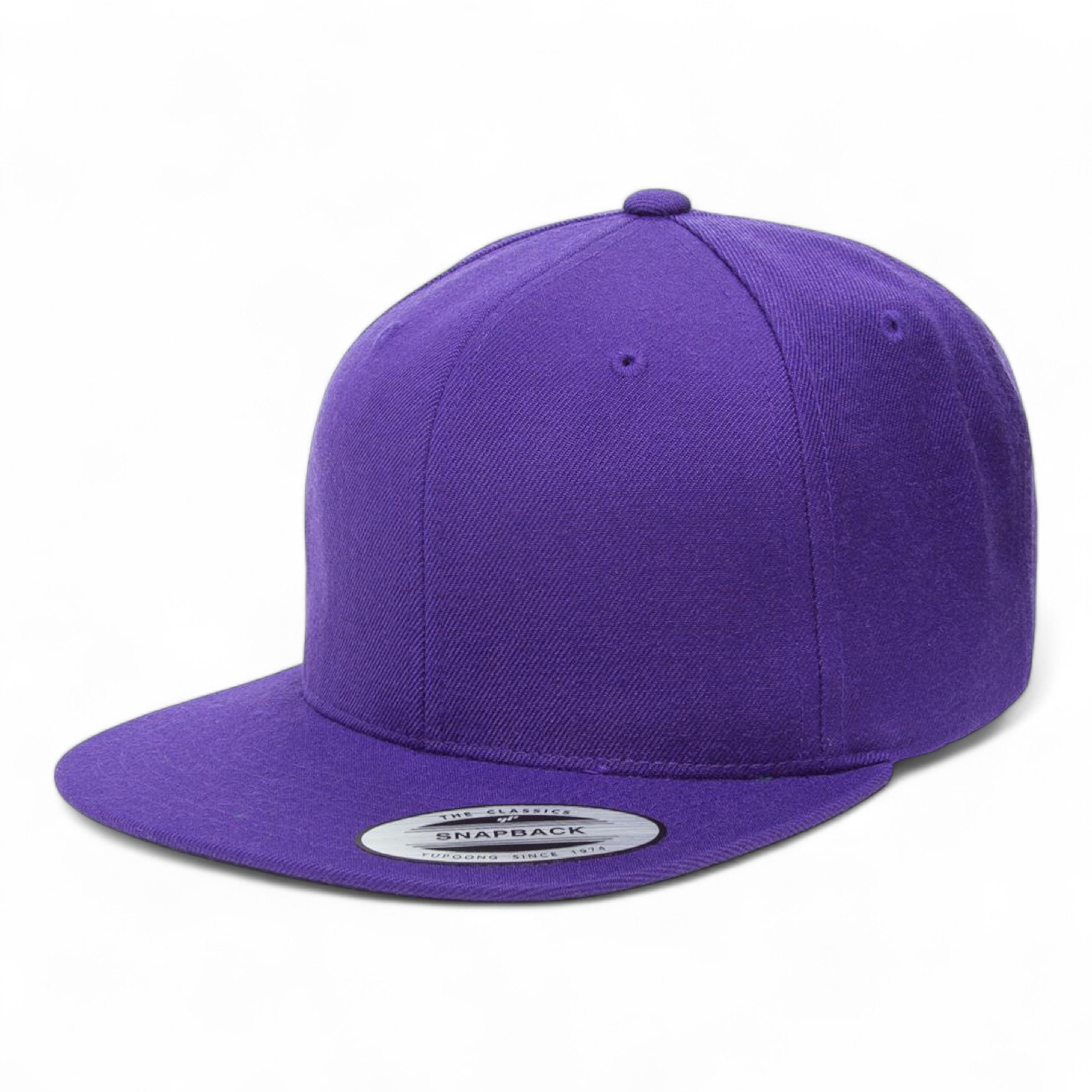 YP Classics/Yupoong 6089M Premium Flat Bill Snapback Cap - Purple