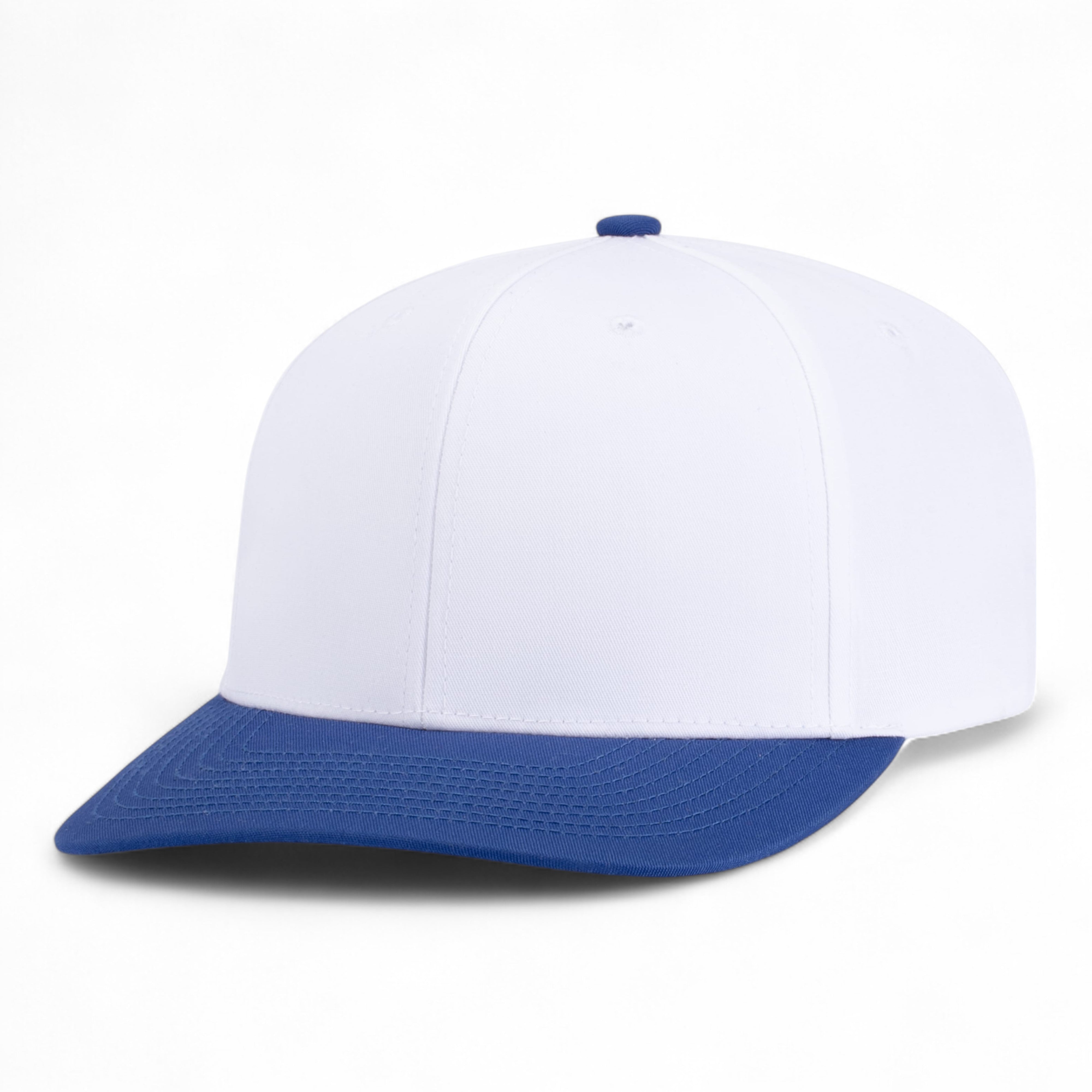 POLY/COTTON SNAPBACK CAP - YTH - WHITE/ROYAL