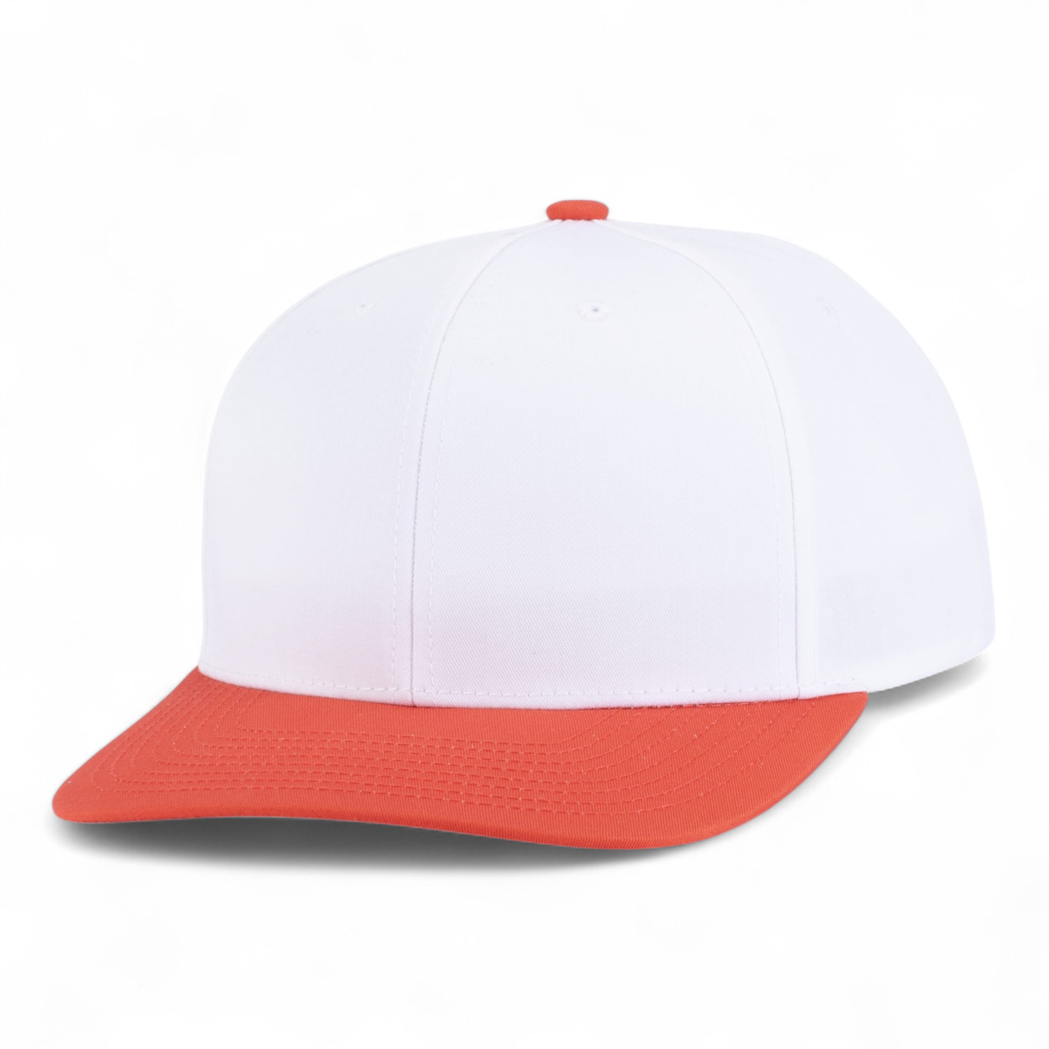 POLY/COTTON SNAPBACK CAP - YTH - WHITE/ORANGE