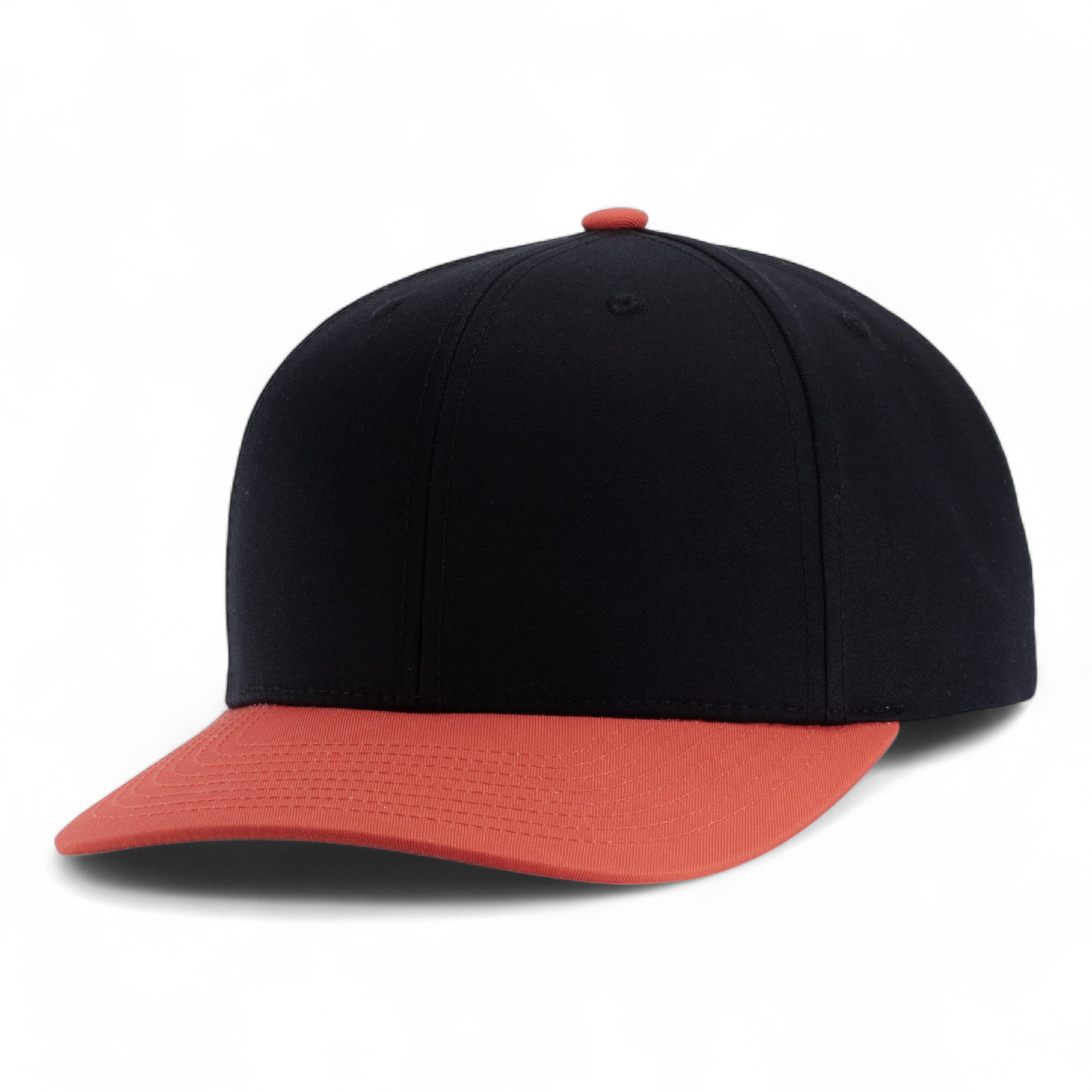 POLY/COTTON SNAPBACK CAP - YTH - BLACK/ORANGE