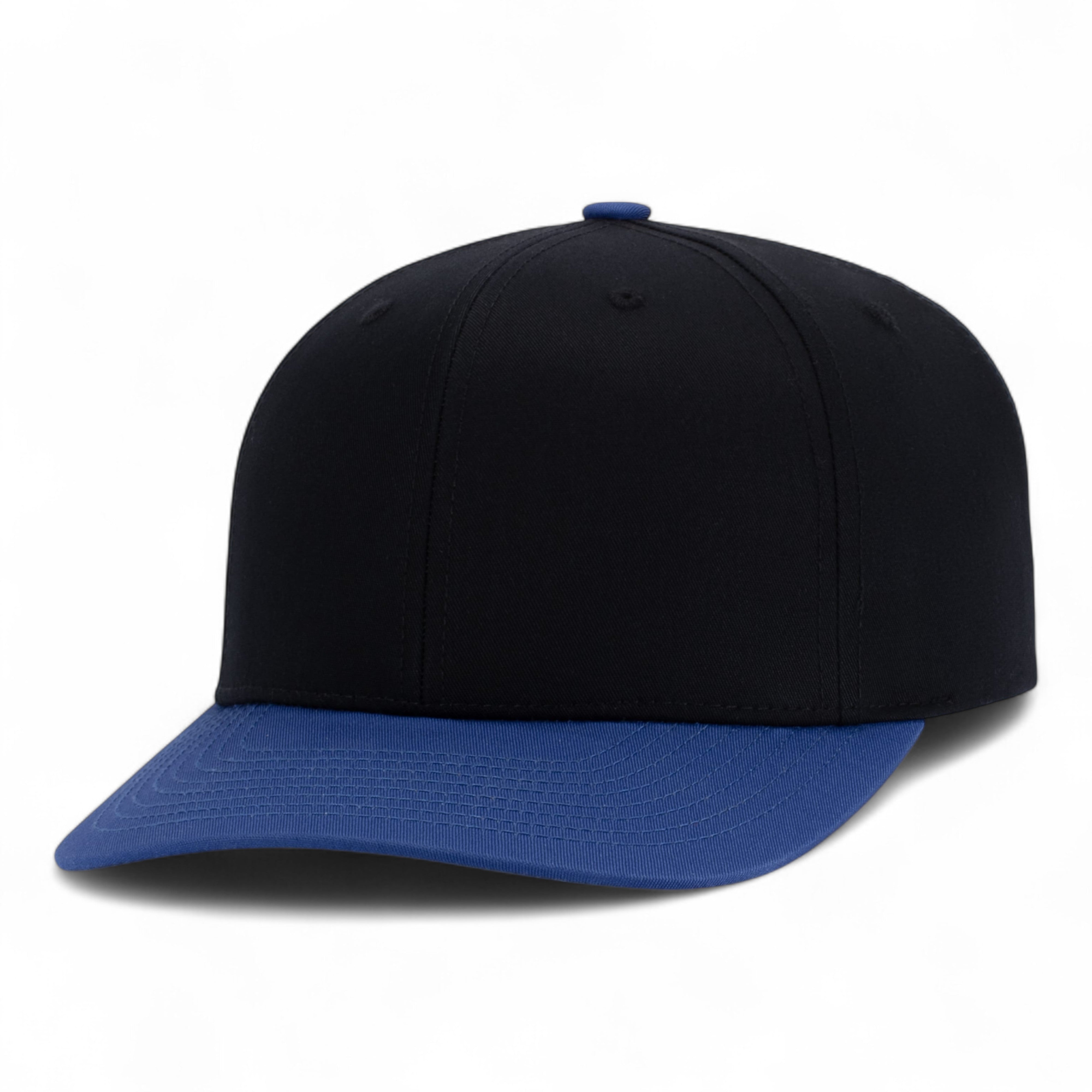 POLY/COTTON SNAPBACK CAP - YTH - BLACK/ROYAL