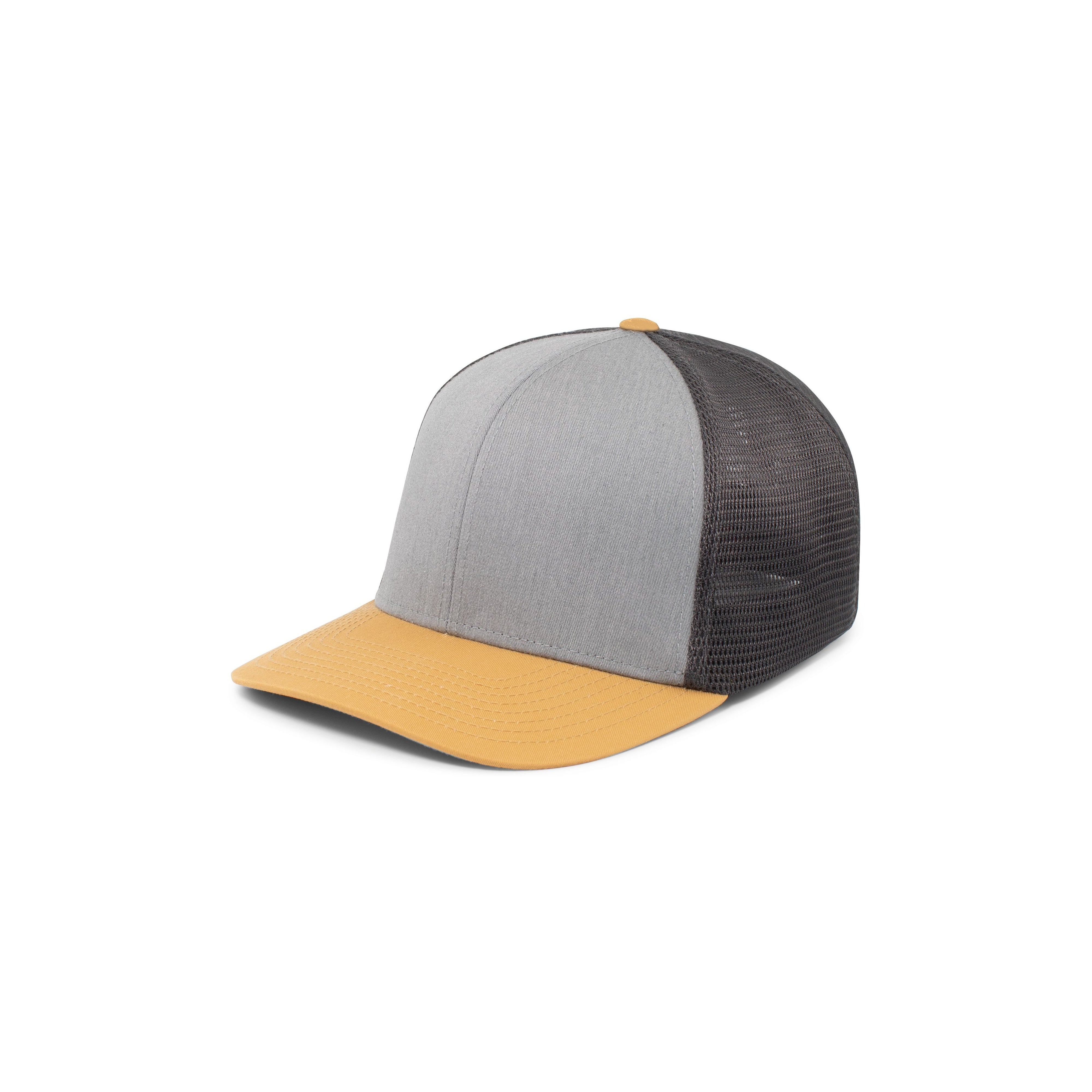 Fusion Trucker Cap - S/M - HEATHER GREY/LT CHARCOAL/AMBER GOLD