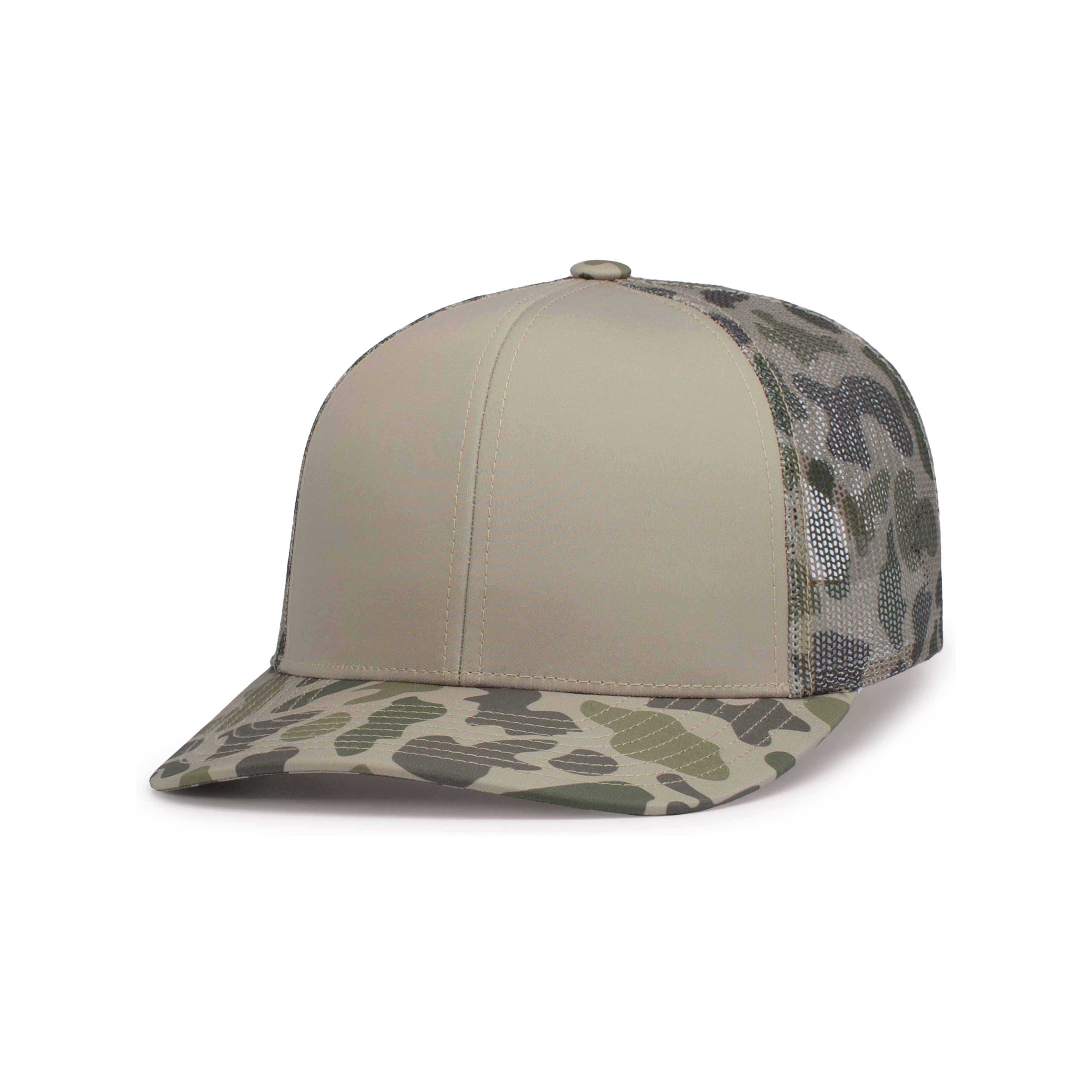 DUCK CAMO TRUCKER SNAPBACK CAP - OS - KHAKI/COASTLAND/COASTLAND
