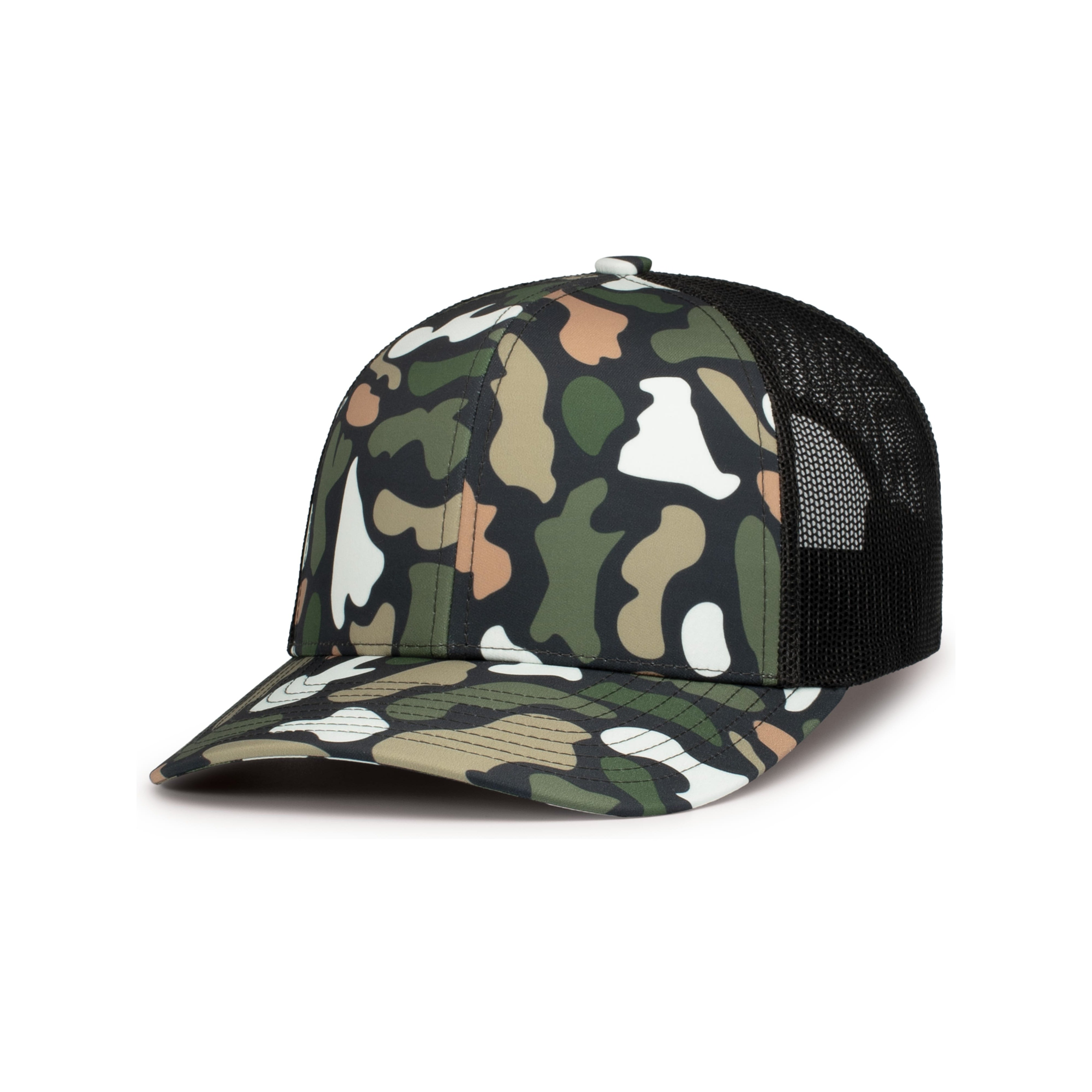 DUCK CAMO TRUCKER SNAPBACK CAP - OS - BAYOU/LT CHARCOAL/BAYOU