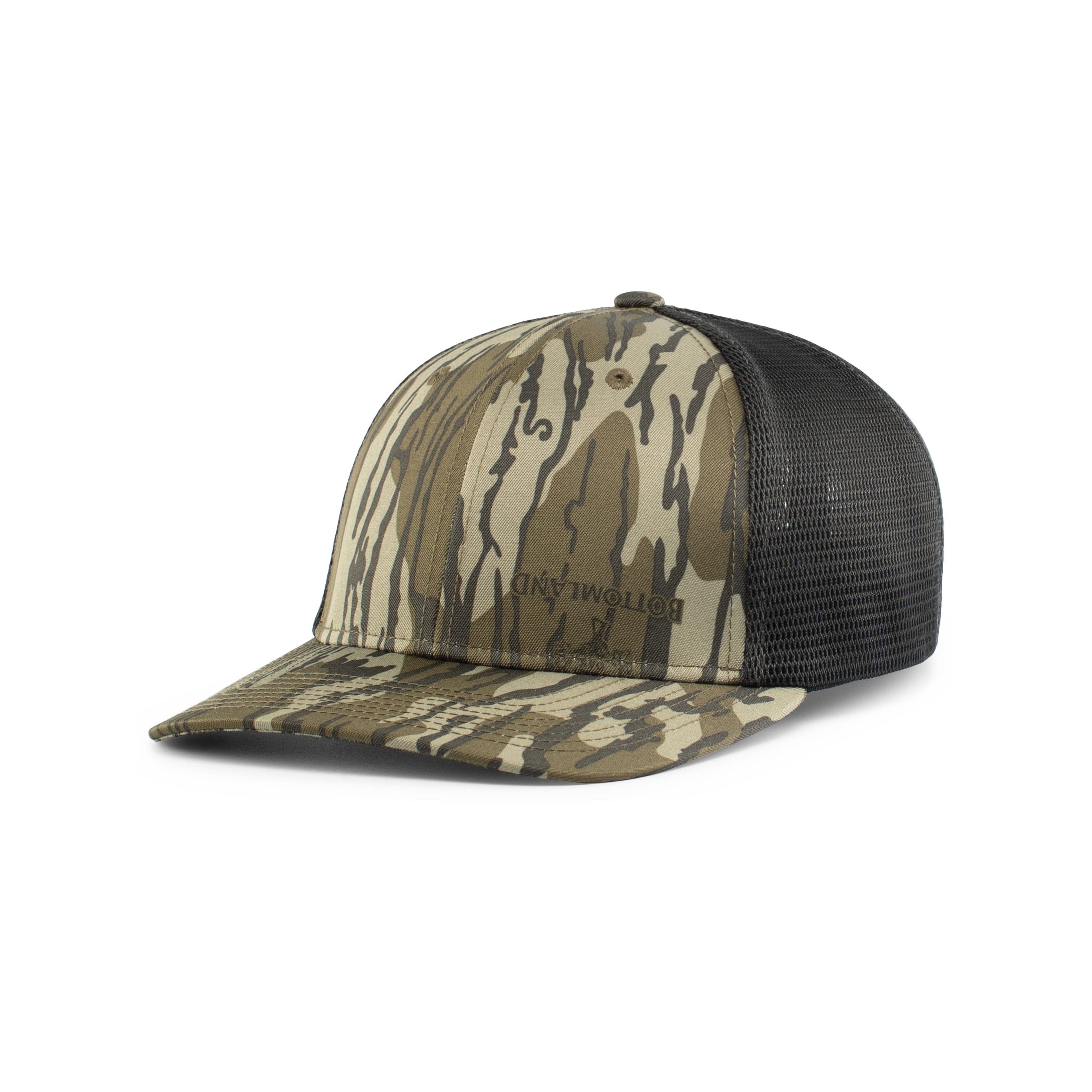 Mossy Oak�� Low-Profile Trucker PacFlex Cap - L/XL - ORIGINAL BOTTOMLAND/LT CHARCOAL/ORIGINAL BOTTOMLAND