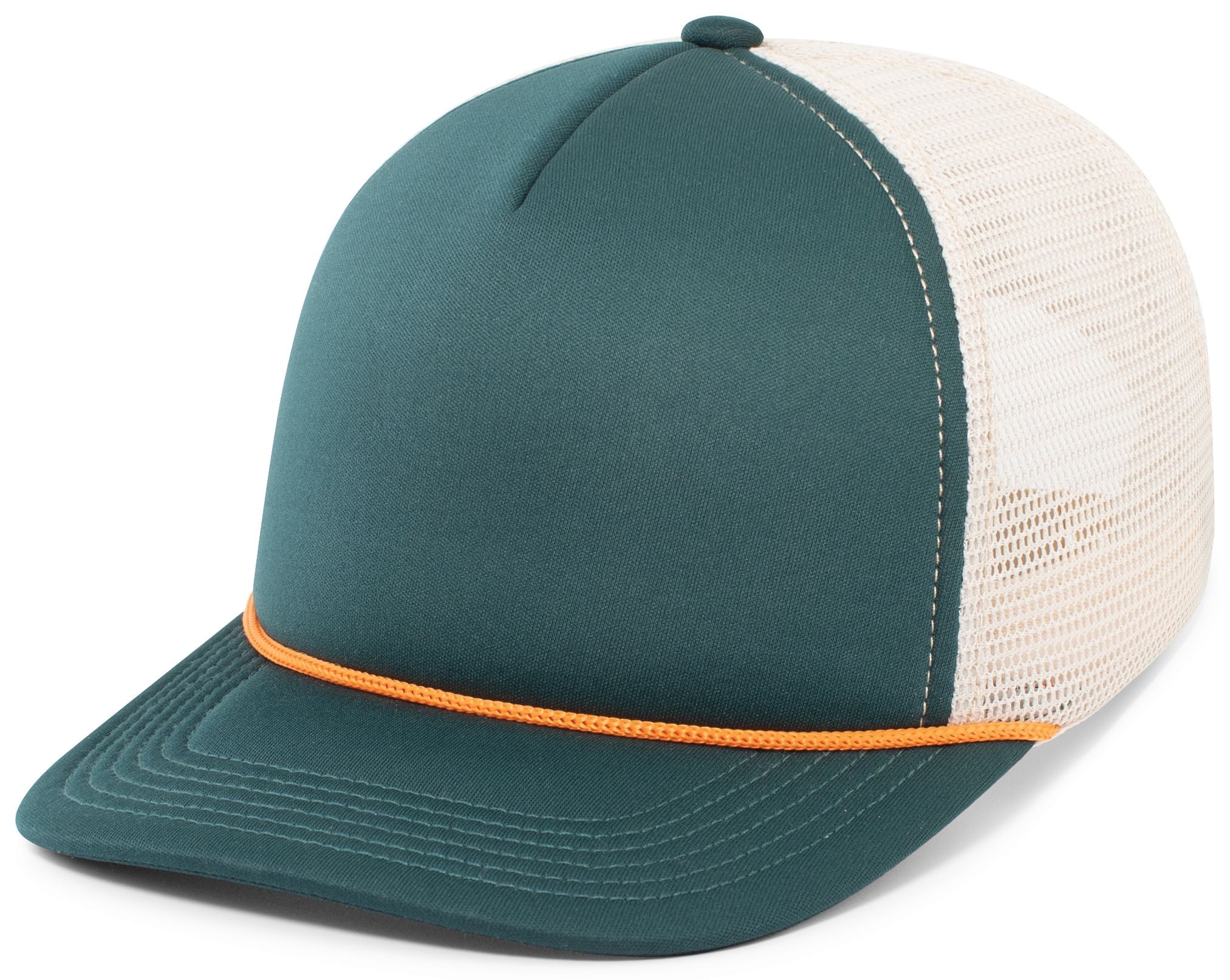 Foamie Fresh Trucker Cap - OS - DARK TEAL/KHAKI/DARK TEAL/ORANGE