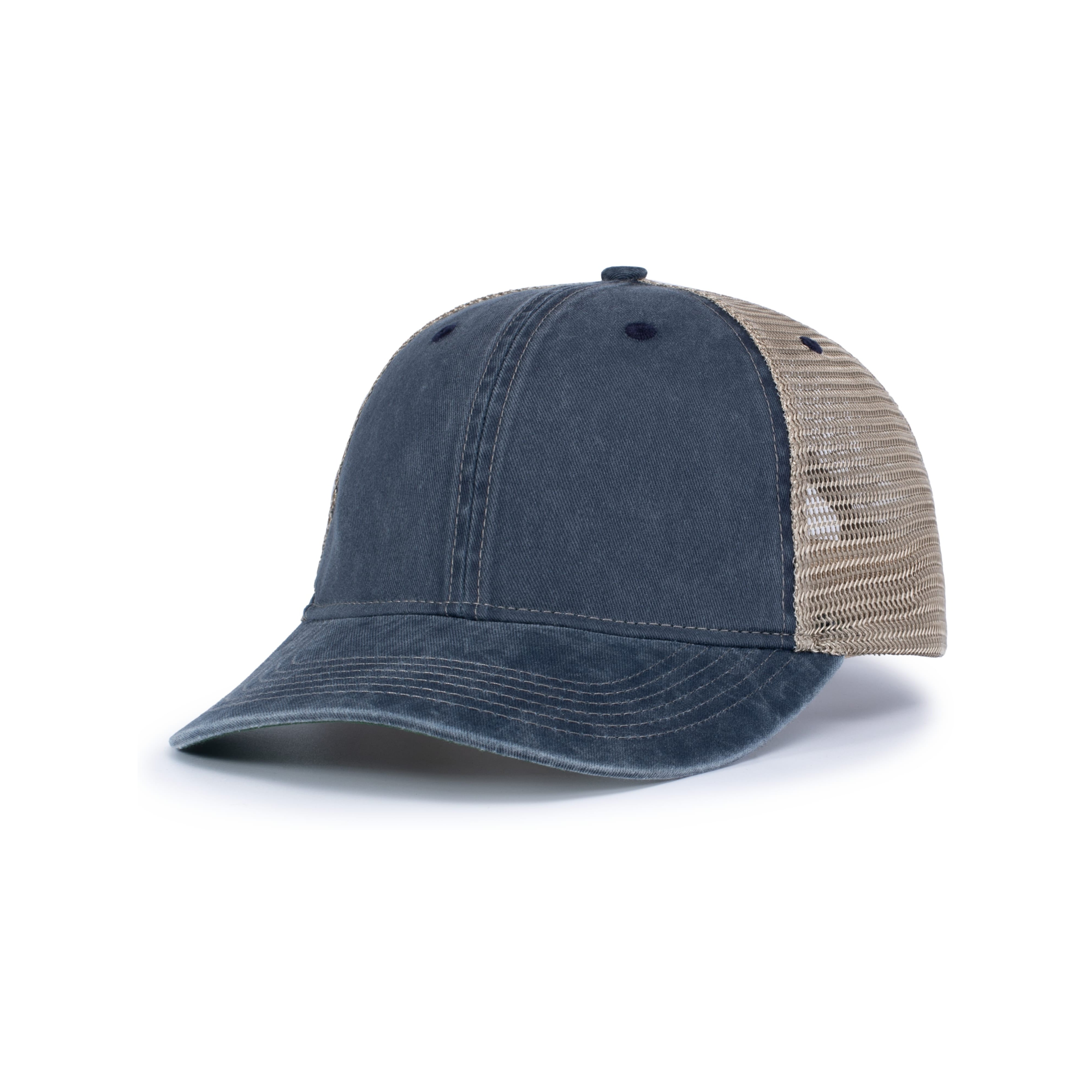 Vintage "Dirty" Trucker Snapback Cap - OS - NAVY/TAN/NAVY