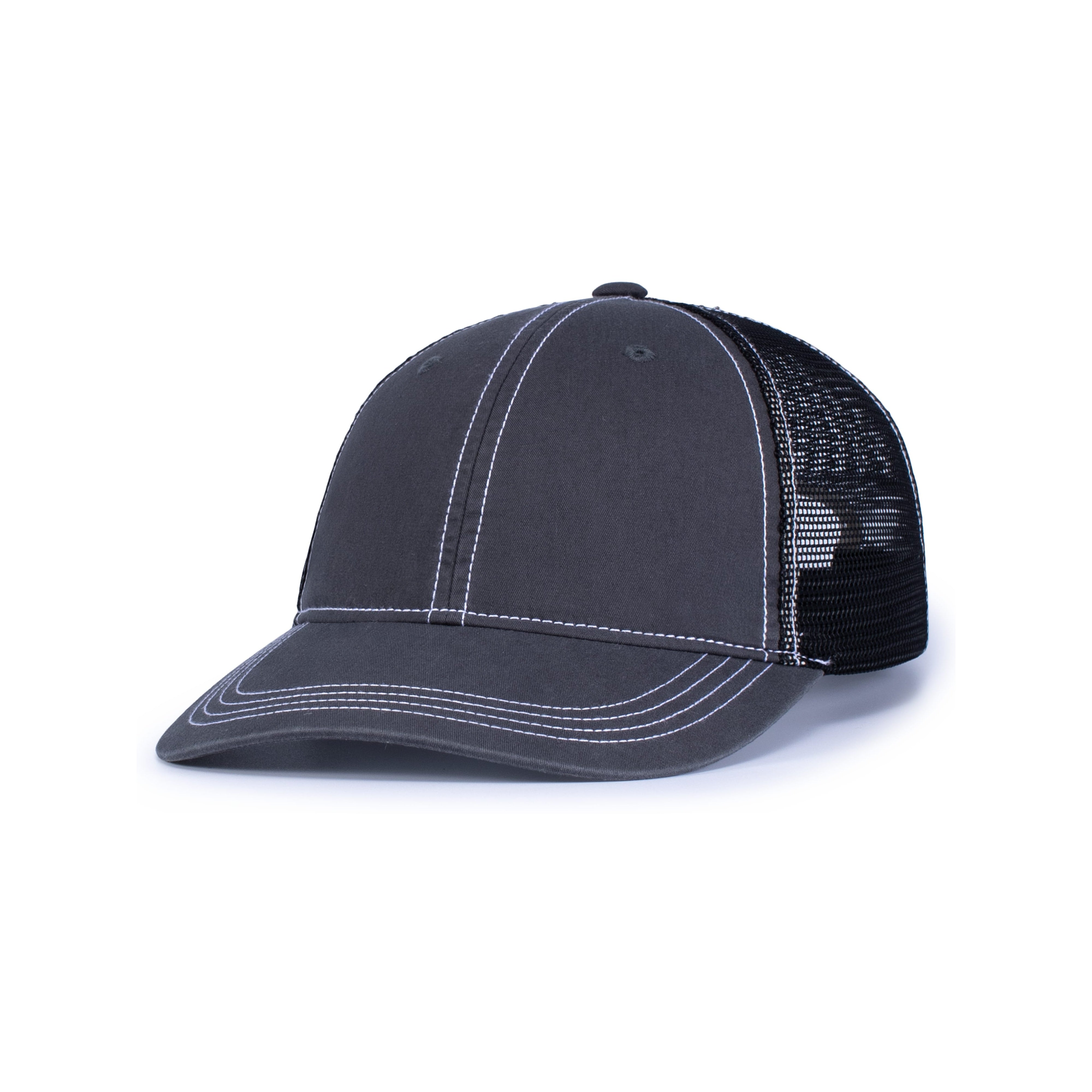 Vintage Trucker Snapback Cap - OS - CHARCOAL/BLACK/CHARCOAL