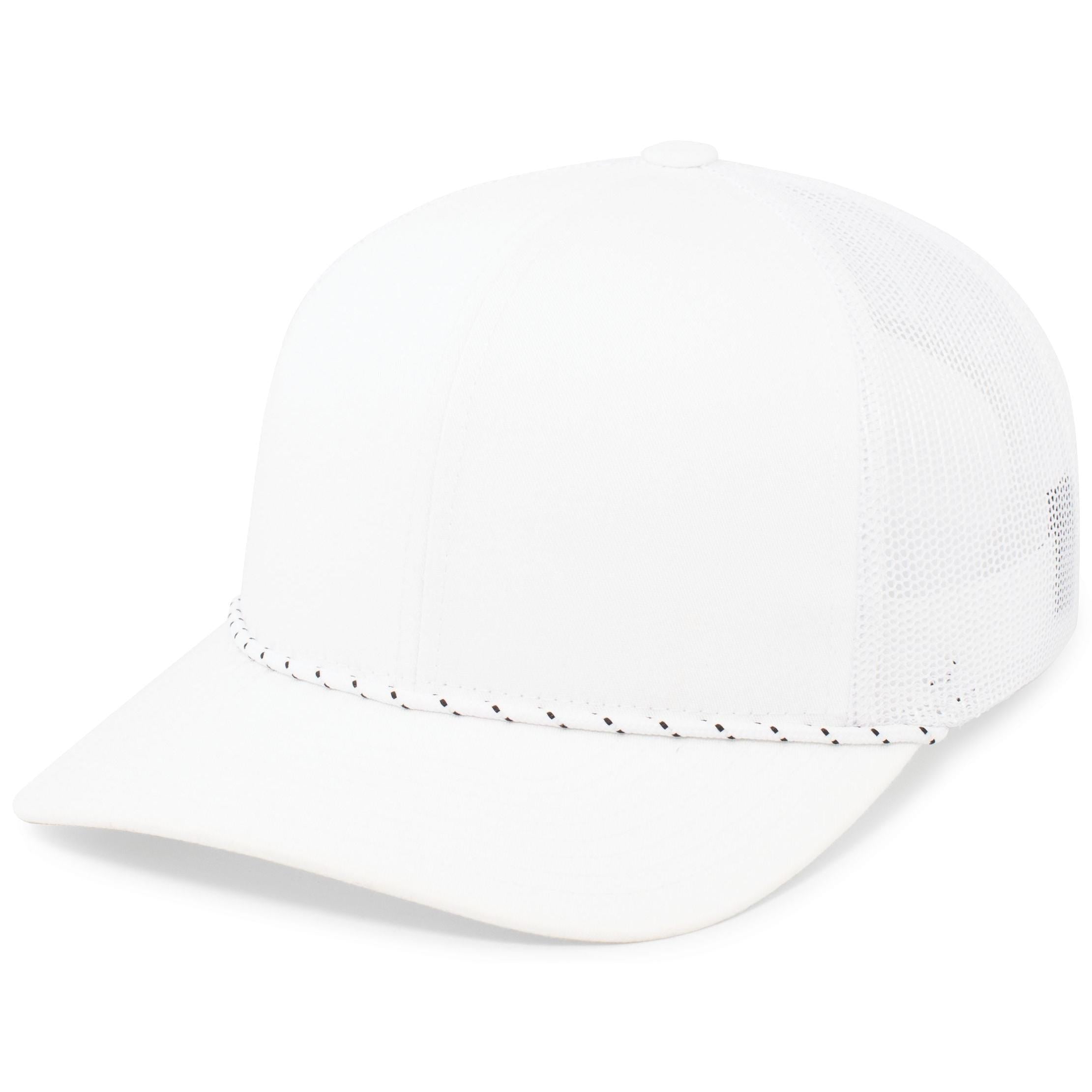 Trucker Snapback Braid Cap - OS - WHITE